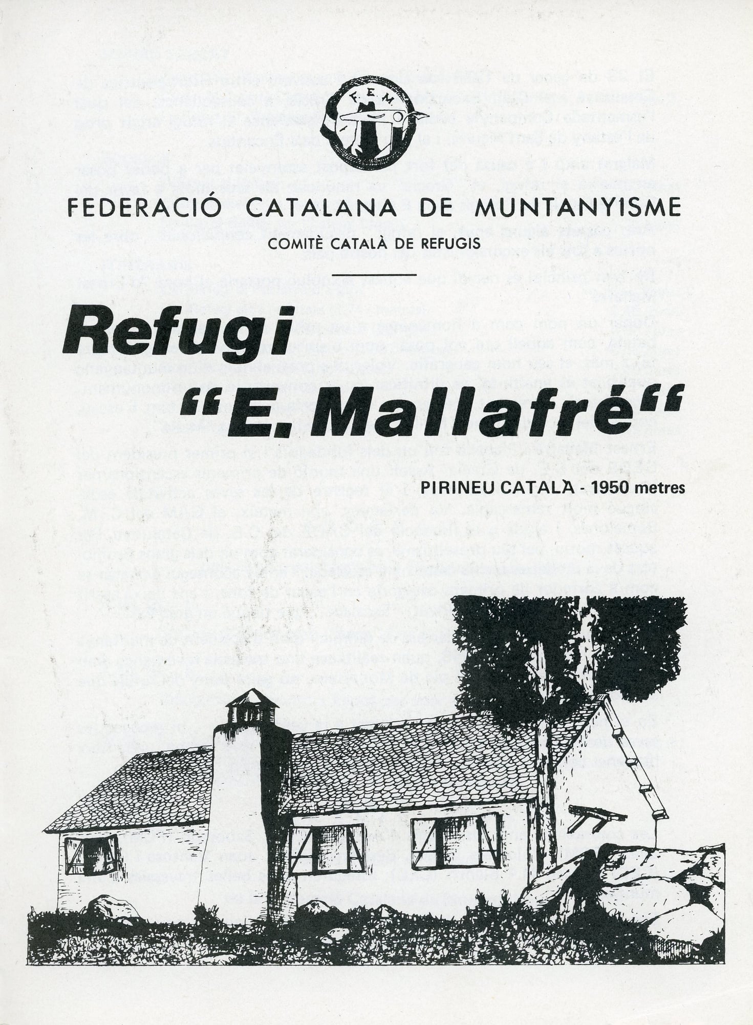 Refugi "E. Mallafré" : Pirineu Català - 1.950 metres - Portada