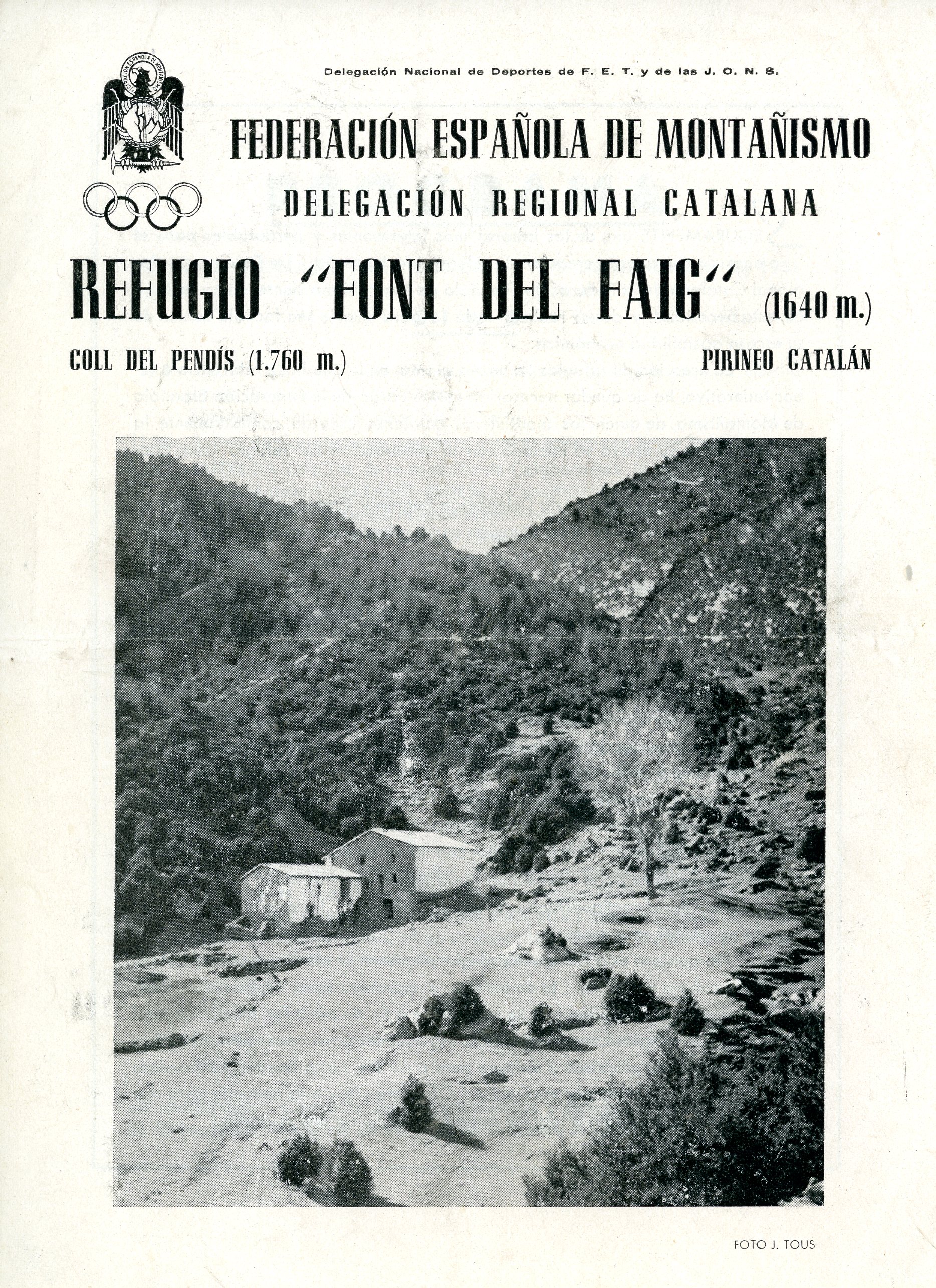 Refugio "Font del Faig" (1640 m.) : Coll del Pendís (1760 m.) Pirineo Catalán - Portada
