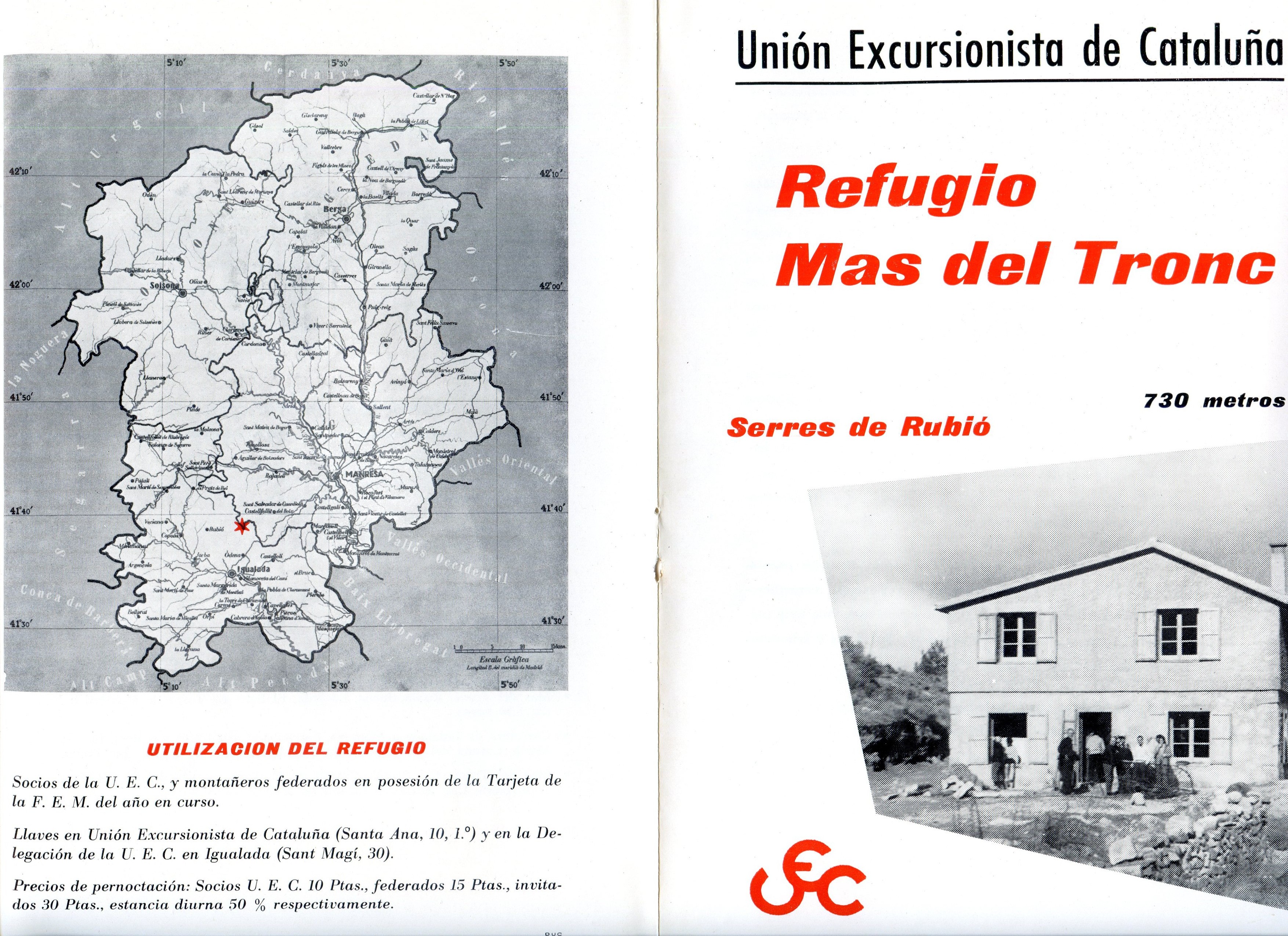 Refugio Mas del Tronc : Serres de Rubió : 730 metros - Portada