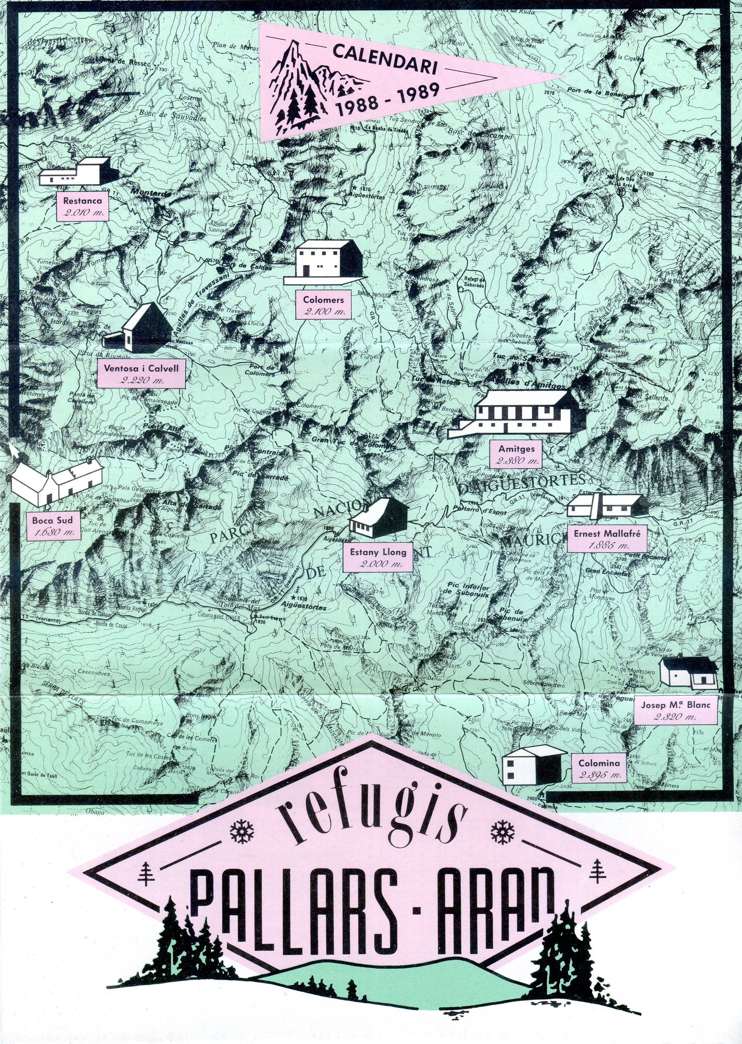 Refugis Pallars - Aran : Calendari 1988 - 1989 - Portada