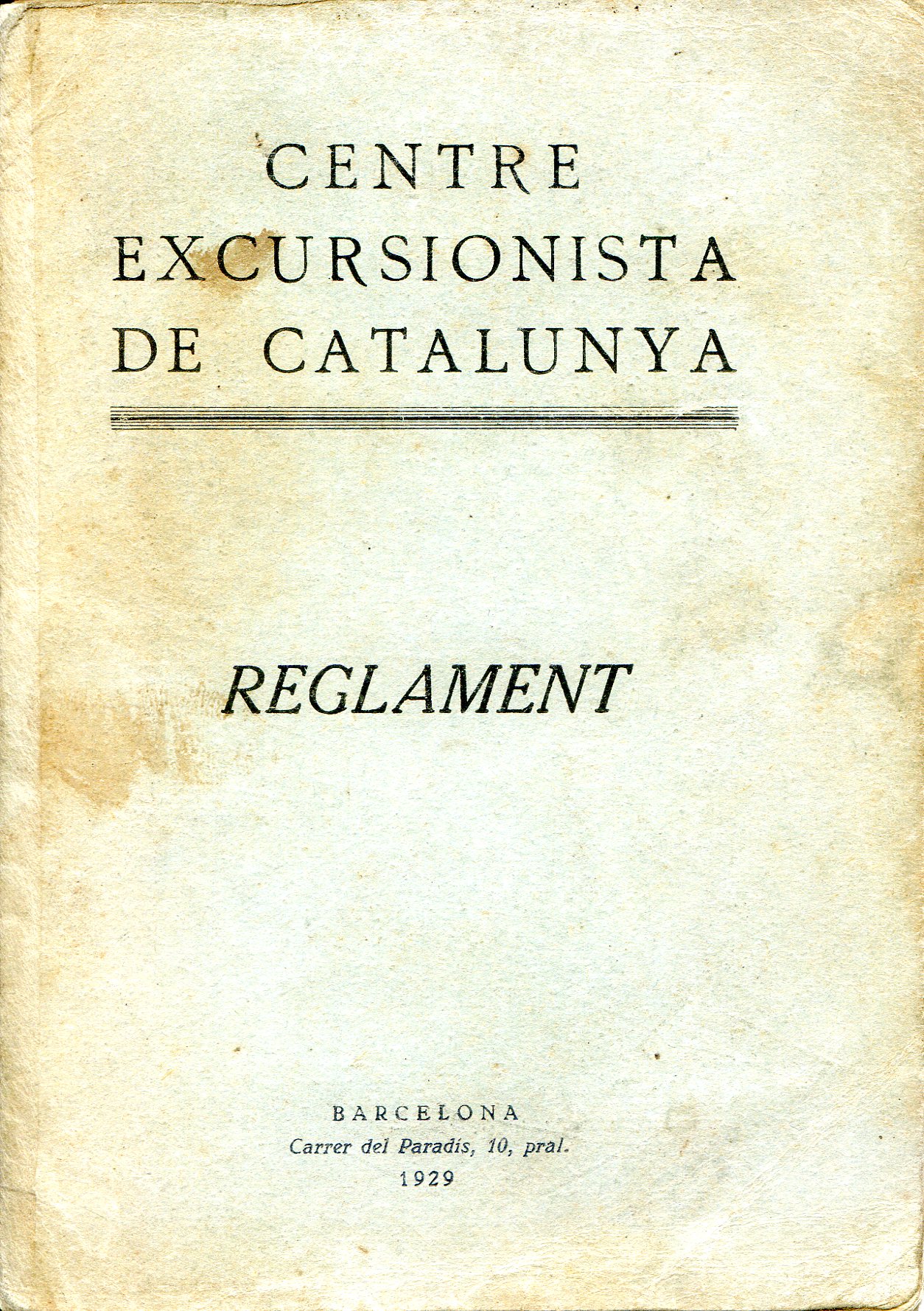 Reglament - Portada
