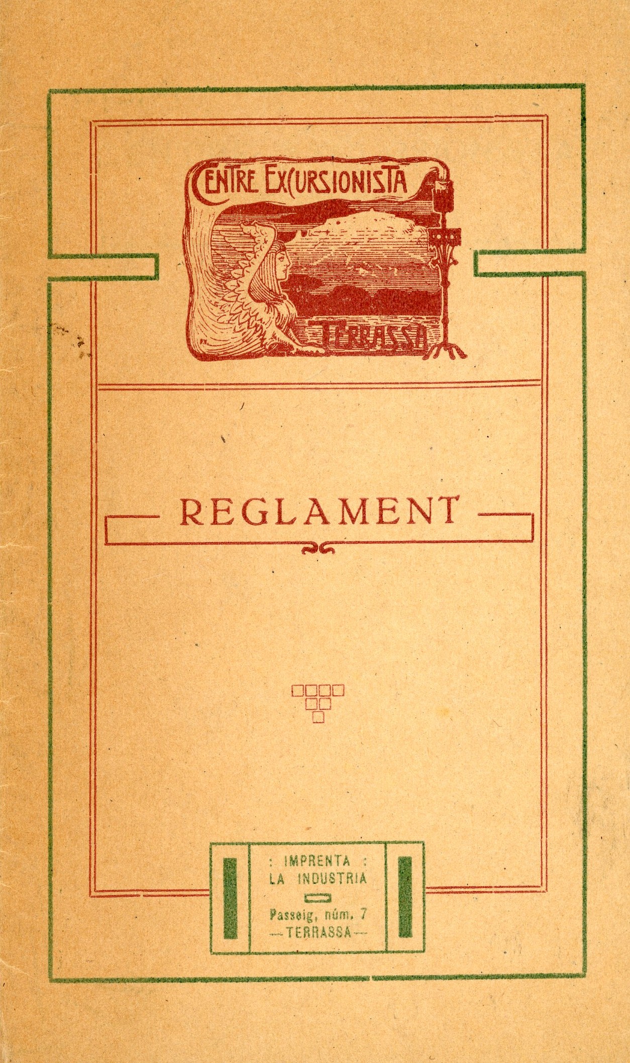 Reglament : Centre Excursionista Terrassa - Portada