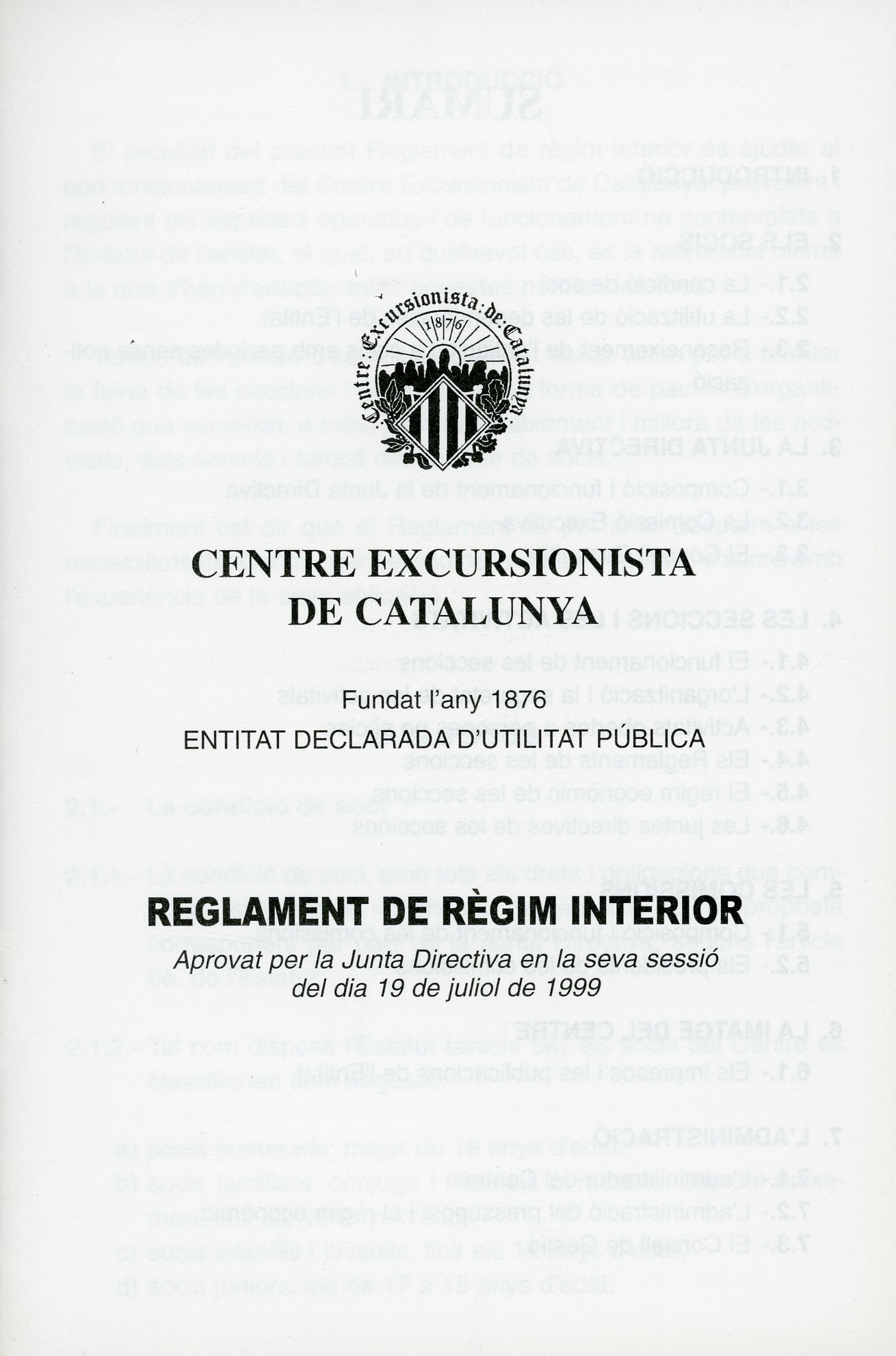 Reglament de Règim Interior - Portada