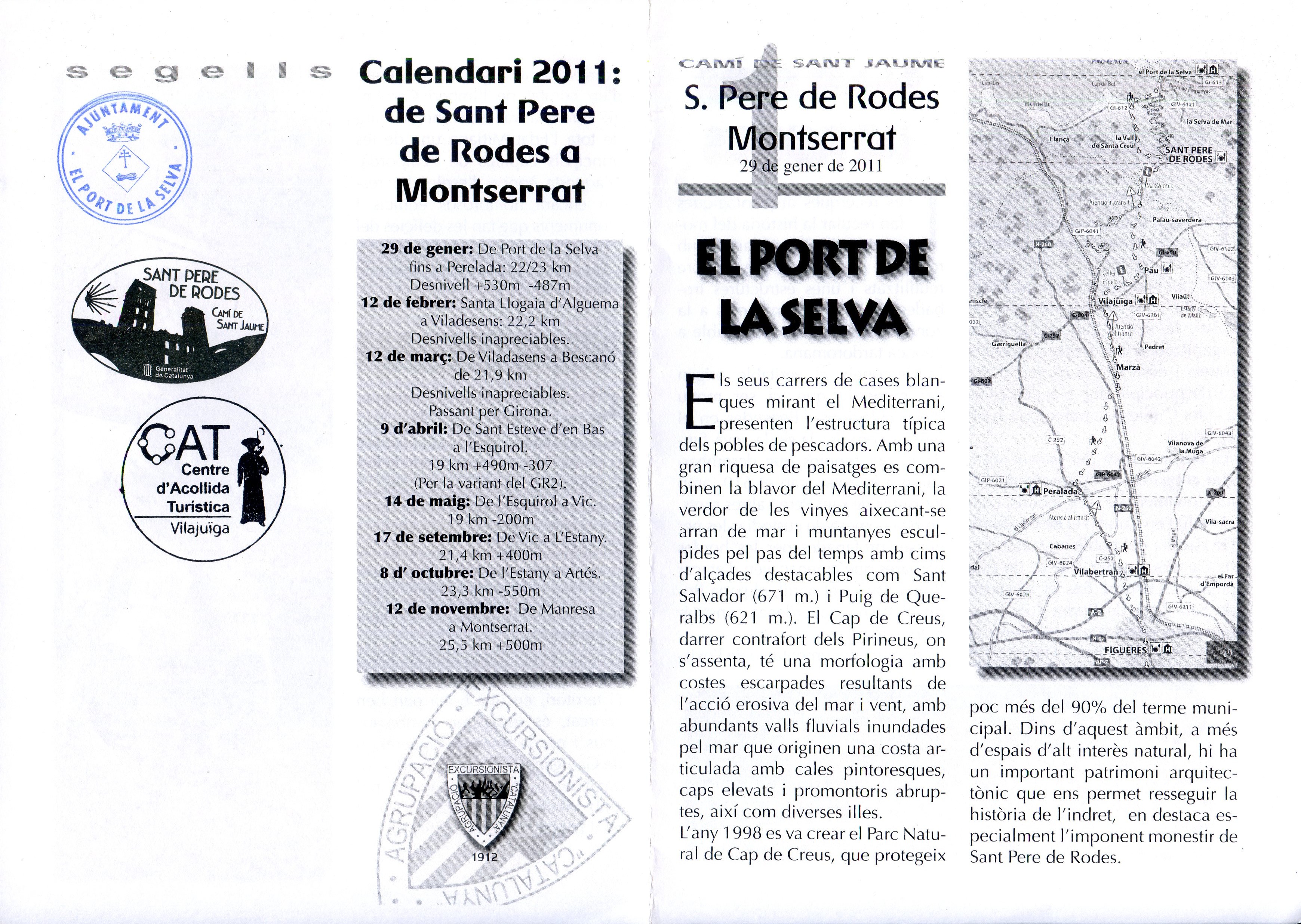 Camí de Sant Jaume : S. Pere de Rodes Montserrat : 29 de gener de 2011 - Portada