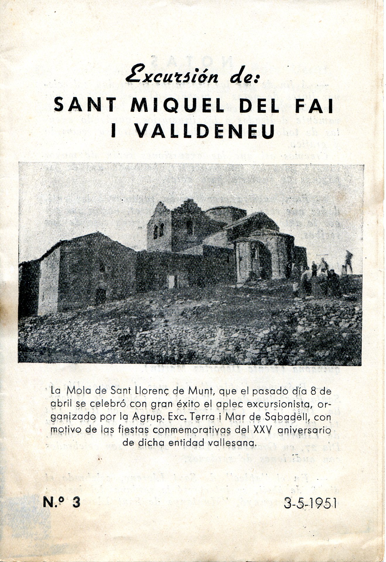 Excursión de: Sant Miquel del Fai i Valldeneu - Portada