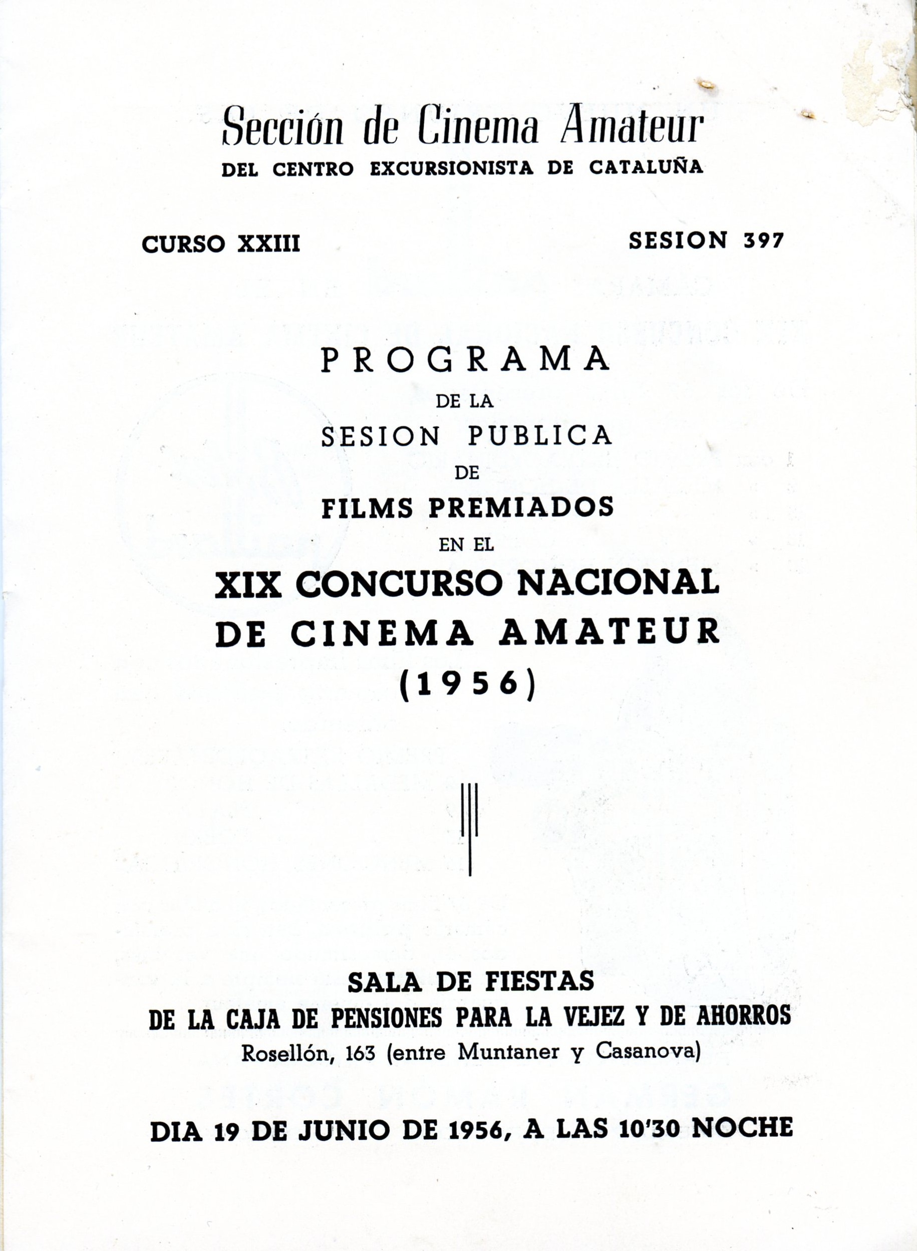 Selección de films premiados en el XIX concurso nacional de cinema amateur 1956 : Sesión única: 19 junio 1956 - Miniatura 2