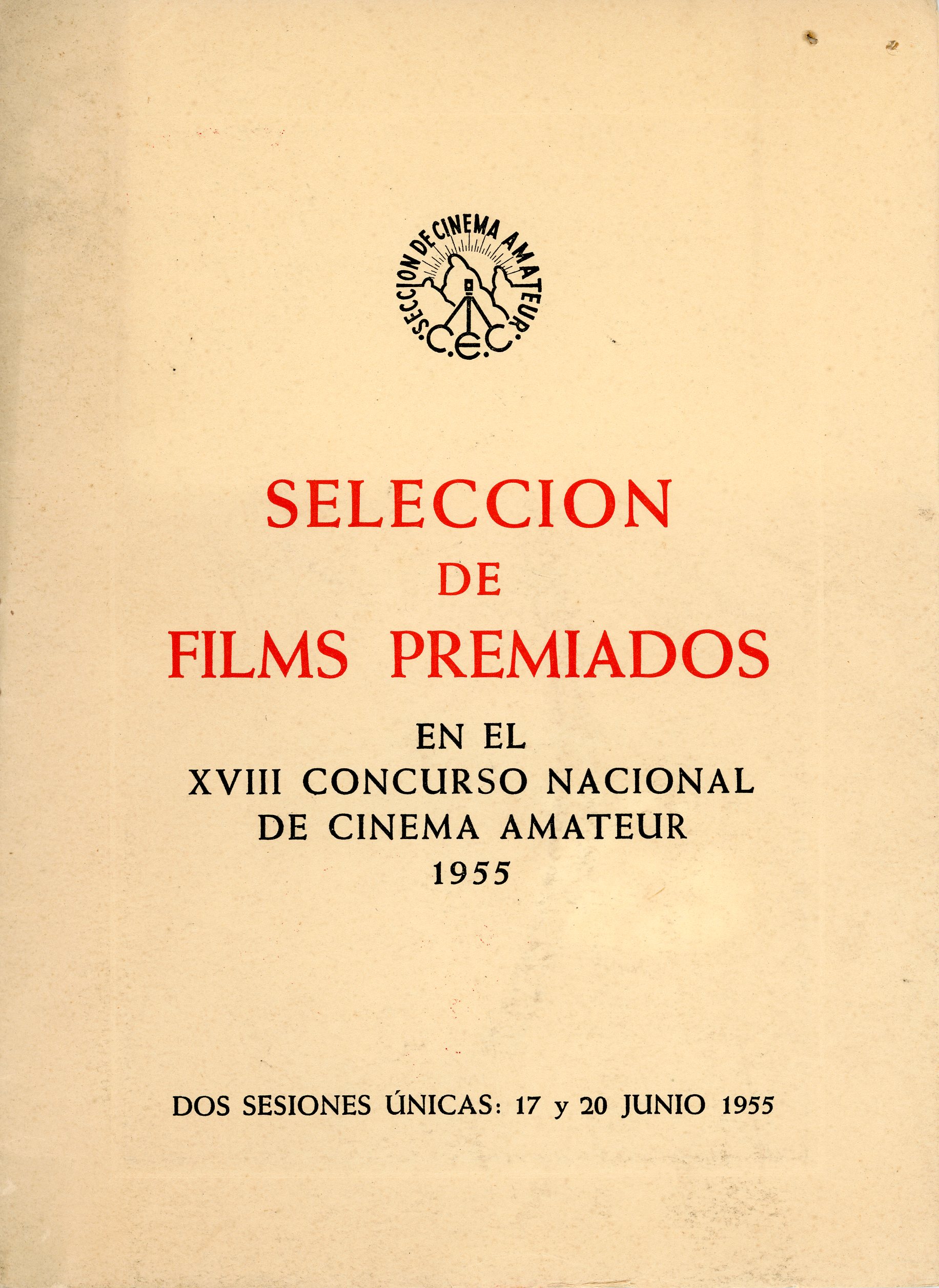 Selección de films premiados en el XVIII Concurso Nacional de Cinema Amateur - Portada