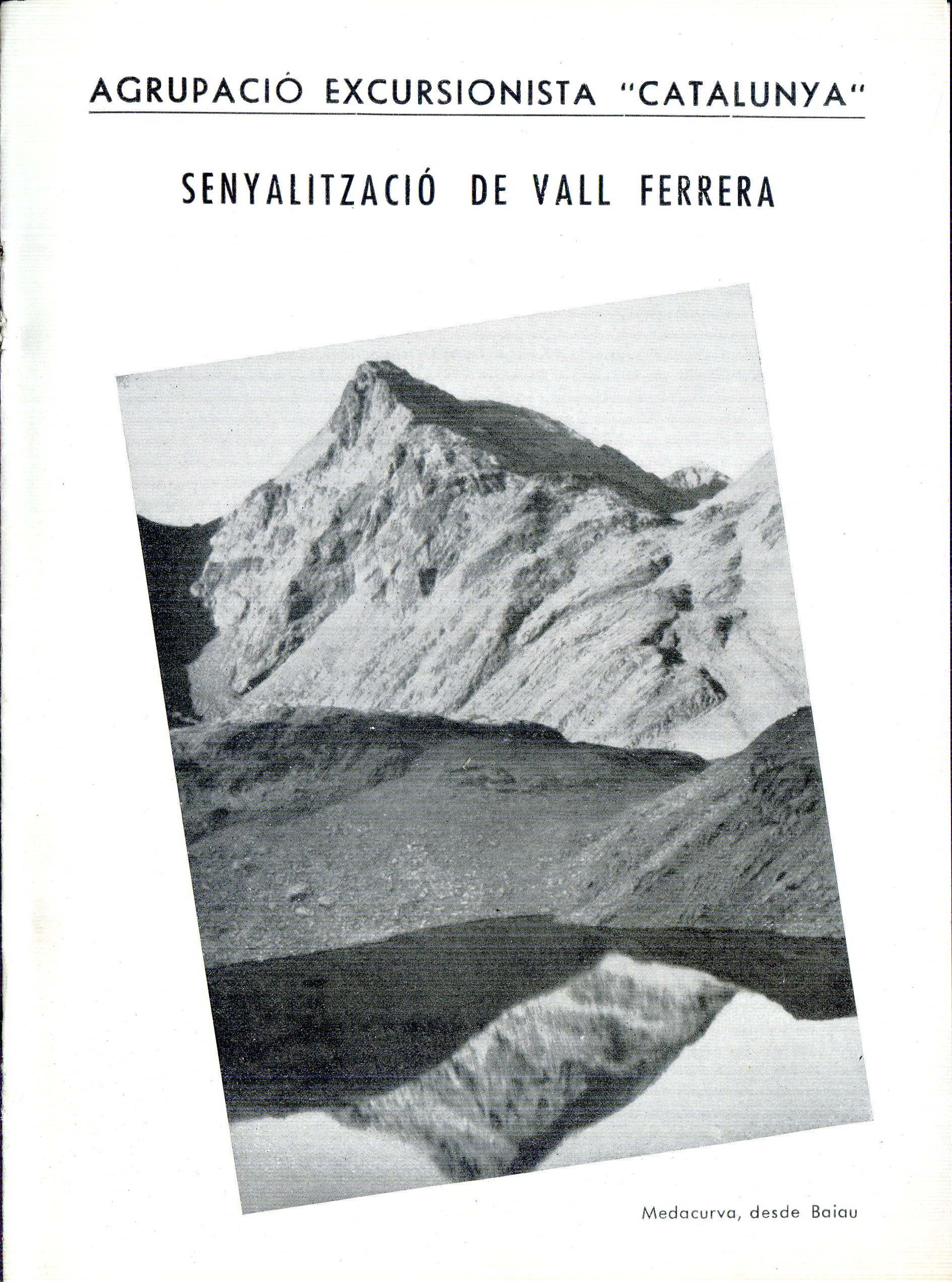 Senyalització de Vall Ferrera : Agrupació Excursionista "Catalunya" - Portada