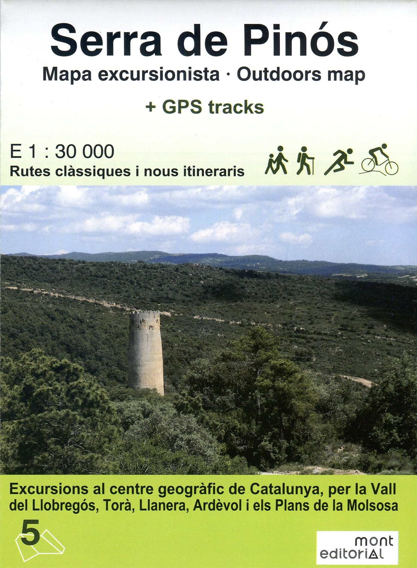 Serra de Pinós : Mapa excursionista · Outdoors map : + GPS tracks : E 1 30.000 : Rutes clàssiues i nous itineraris : Excursions per les serres del Pug¡igsacalm, Llancers, Bellmunt, Curull, Bufadors, Milany i Sta. Magdalena - Portada