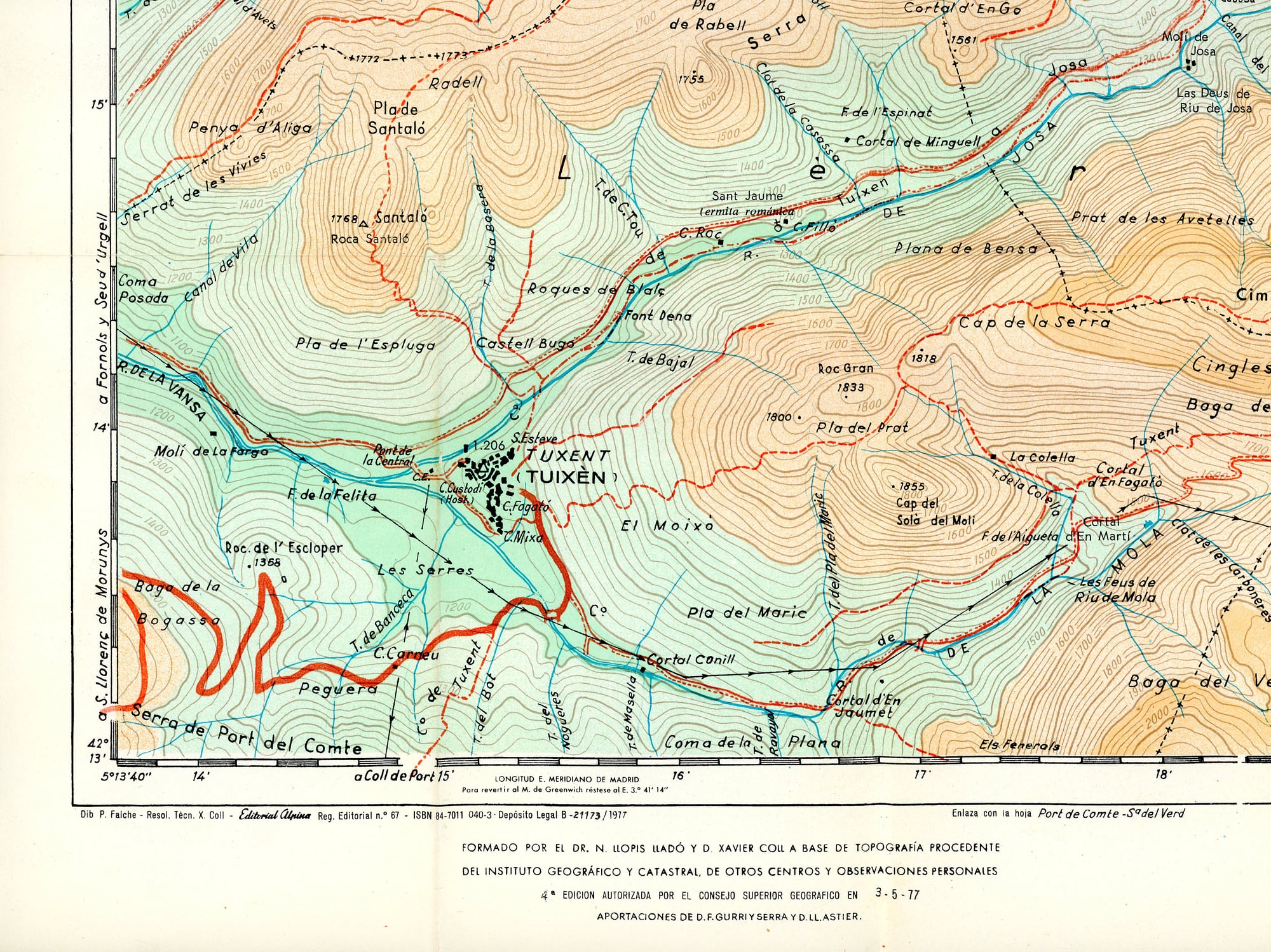 Serra del Cadí Pedraforca : Serra Pedragosa - Cadinell - Tancalaporta - Costa Freda : Tuixén - Gósol - Saldes - El Quer - Miniatura 5