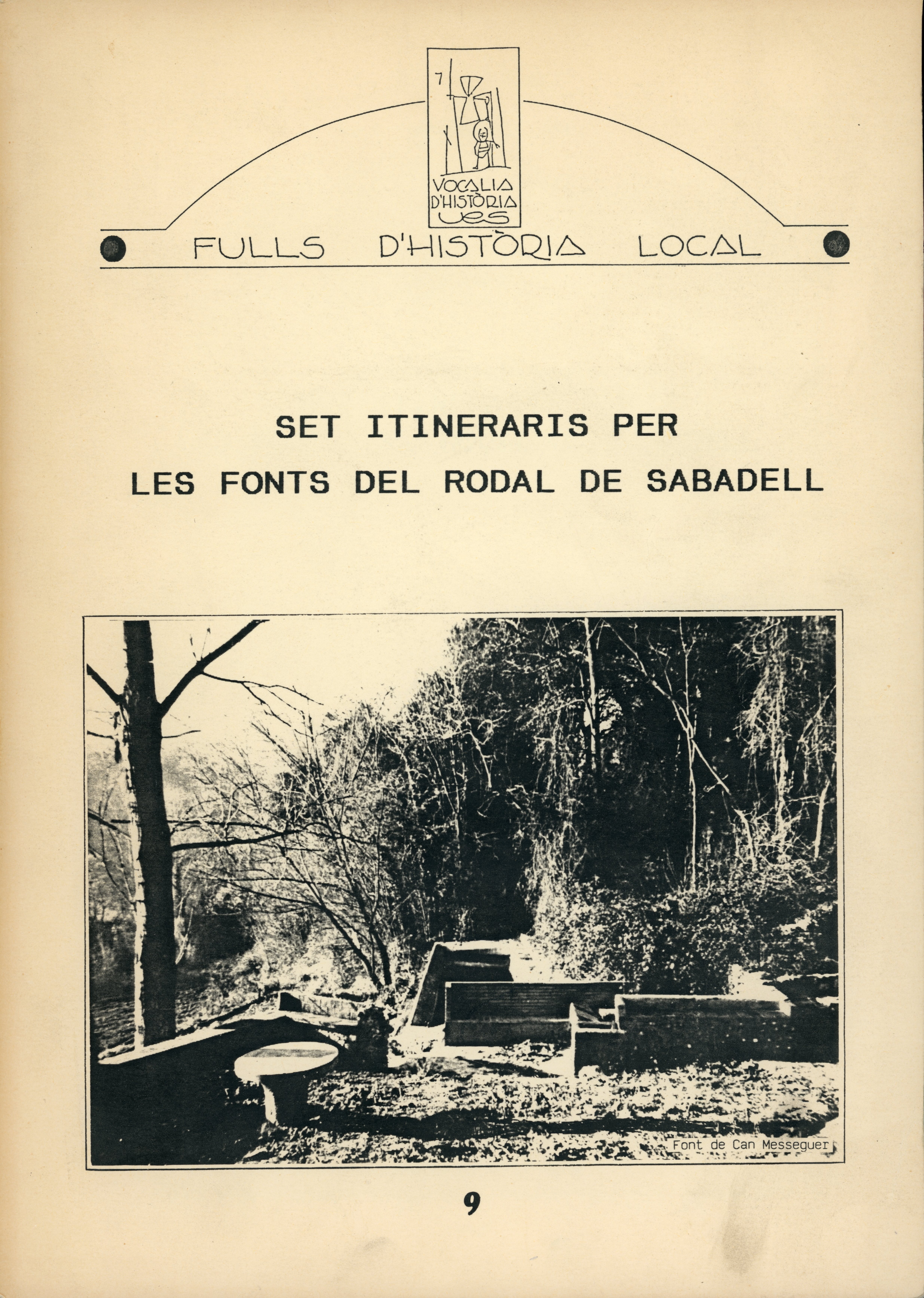Set itineraris per les fonts del rodal de Sabadell - Portada