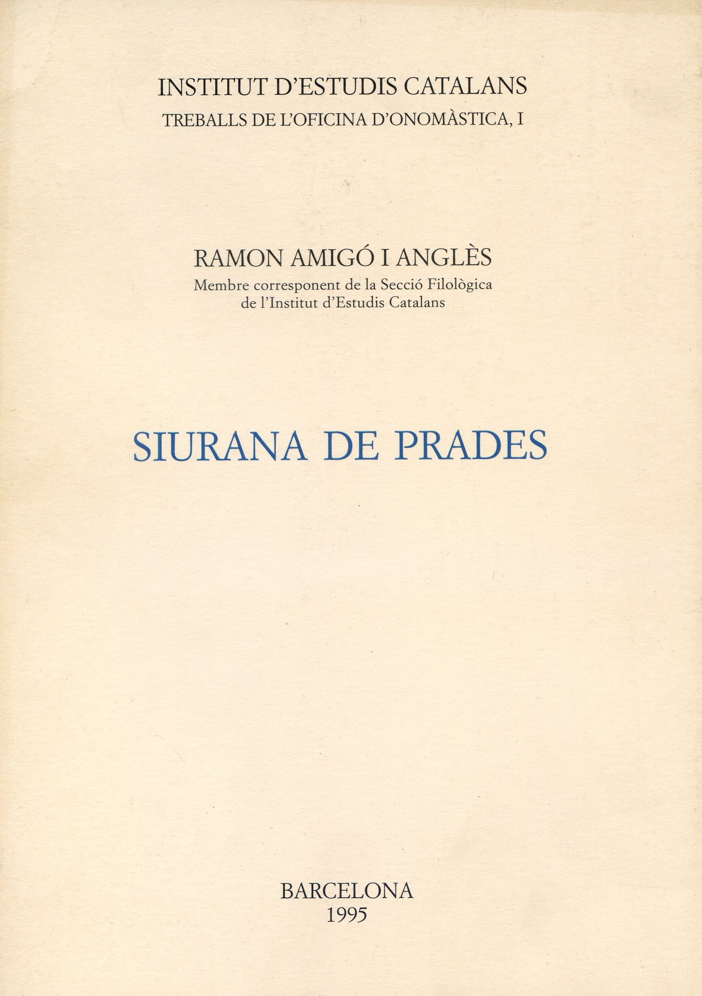 Siurana de Prades - Portada