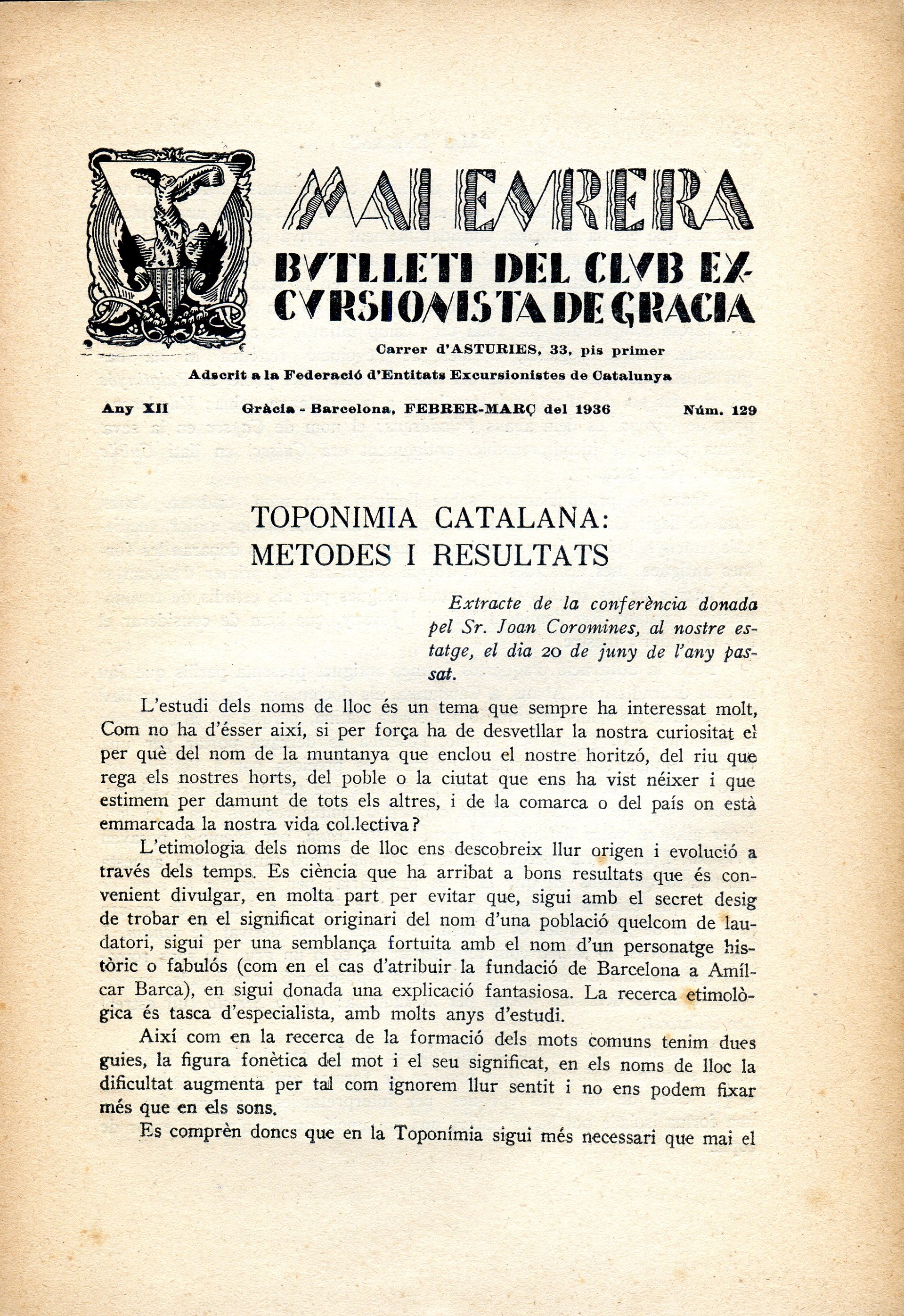 Toponímia catalana : Mètodes i resultats : Per al recull dels noms de lloc a Catalunya - Miniatura 2