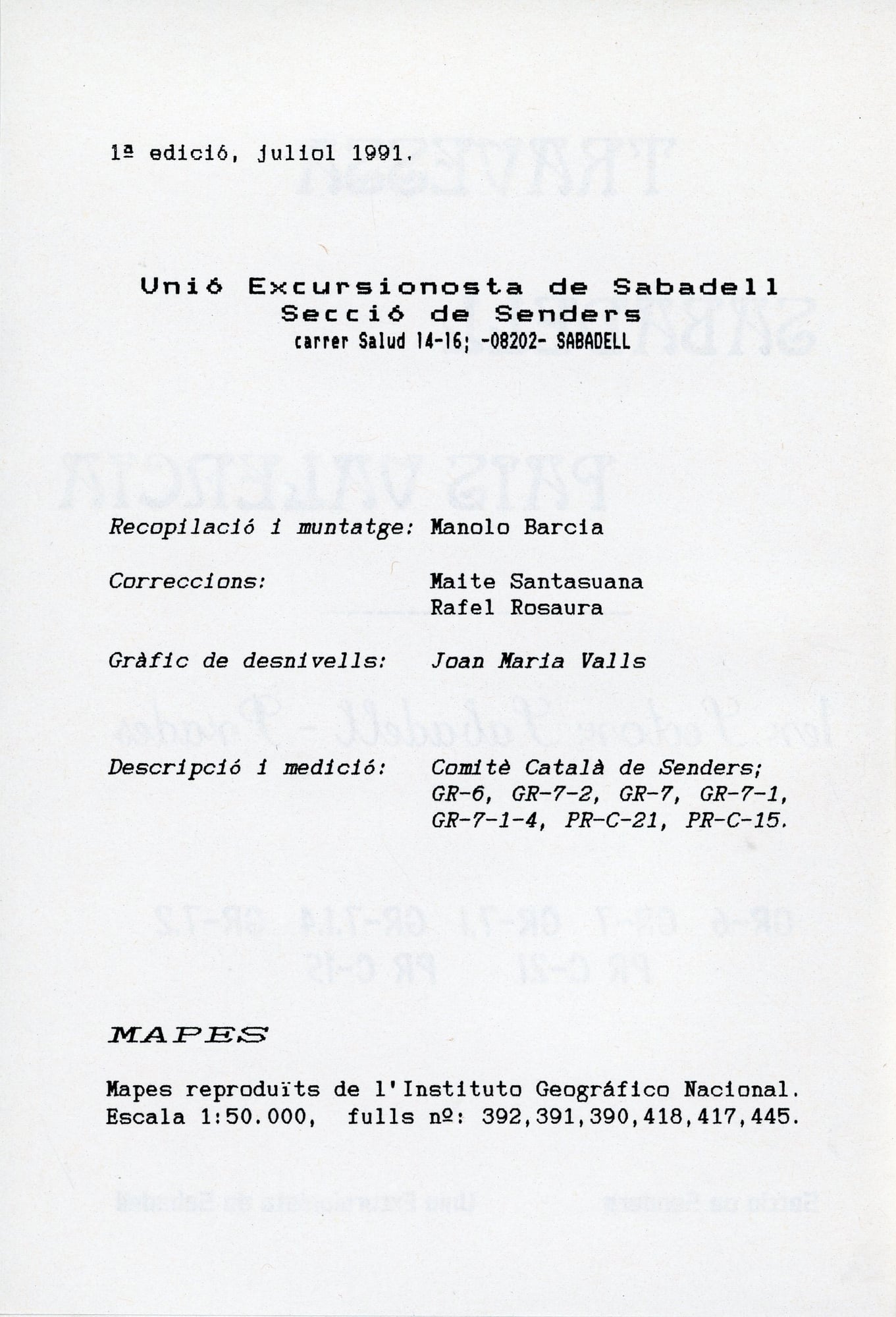 Travessa Sabadell - País Valencià : 1er sector: Sabadell - Prades - Miniatura 3