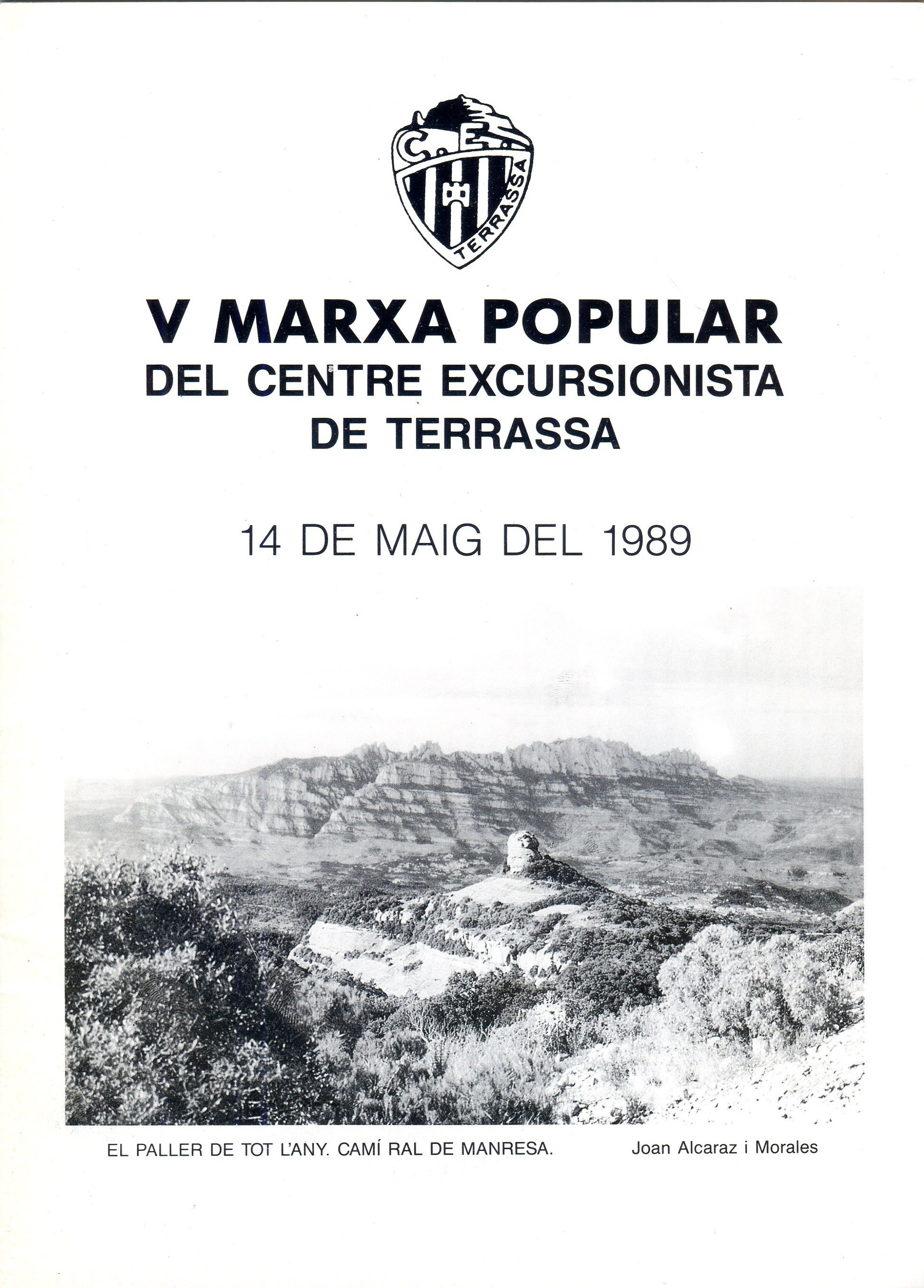 V Marxa Popular del Centre Excursionista de Terrassa : 14 de maig de 1989 - Portada