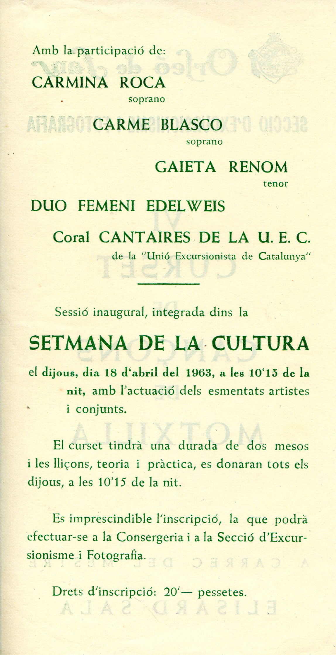 VI Curset de Cançons de Motxilla : A càrrec del mestre Elisard Sala - Miniatura 2