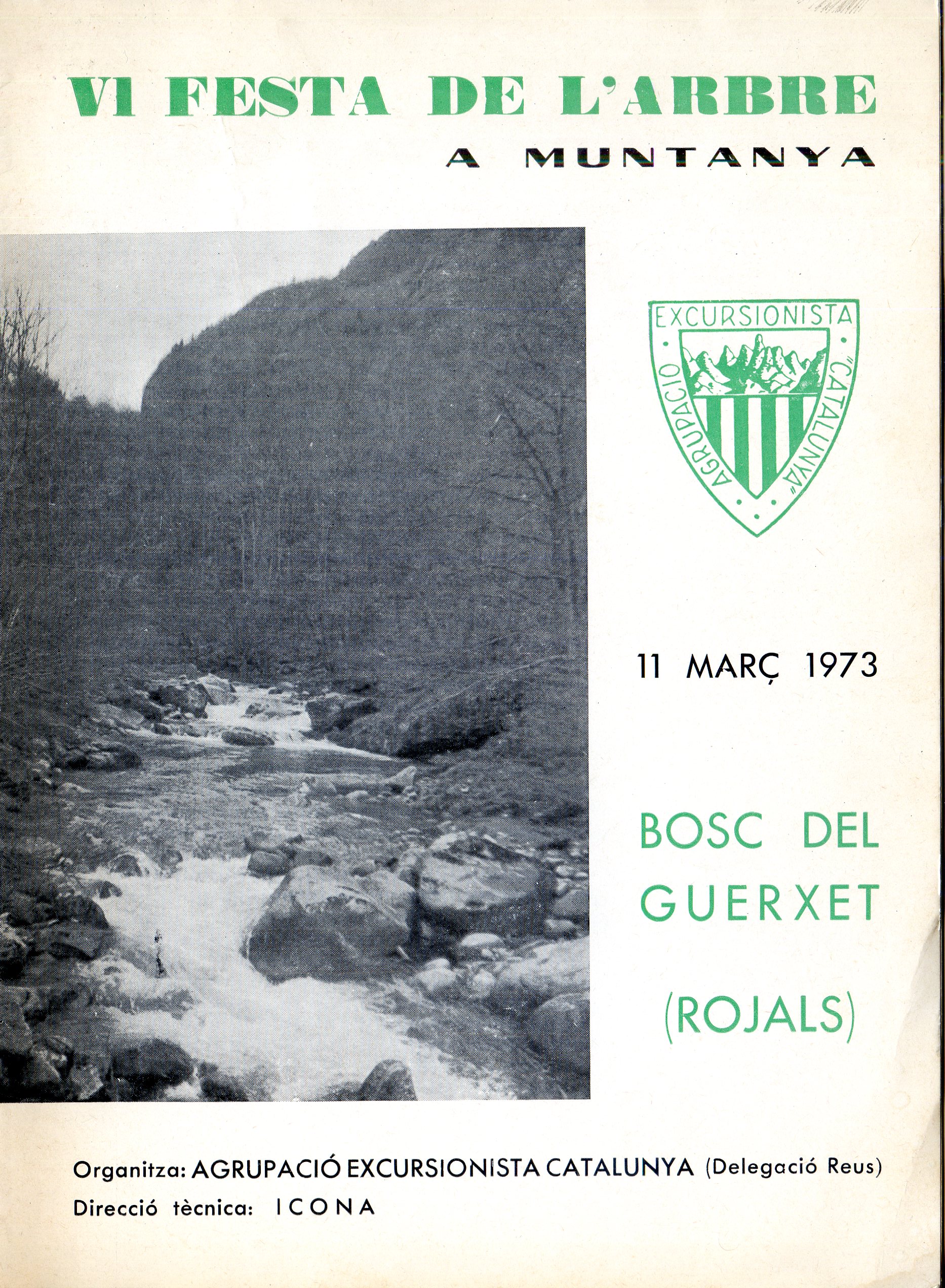 VI Festa de l'Arbre a Muntanya : 11 març 1973 : Bosc del Guerxet (Rojals) - Portada