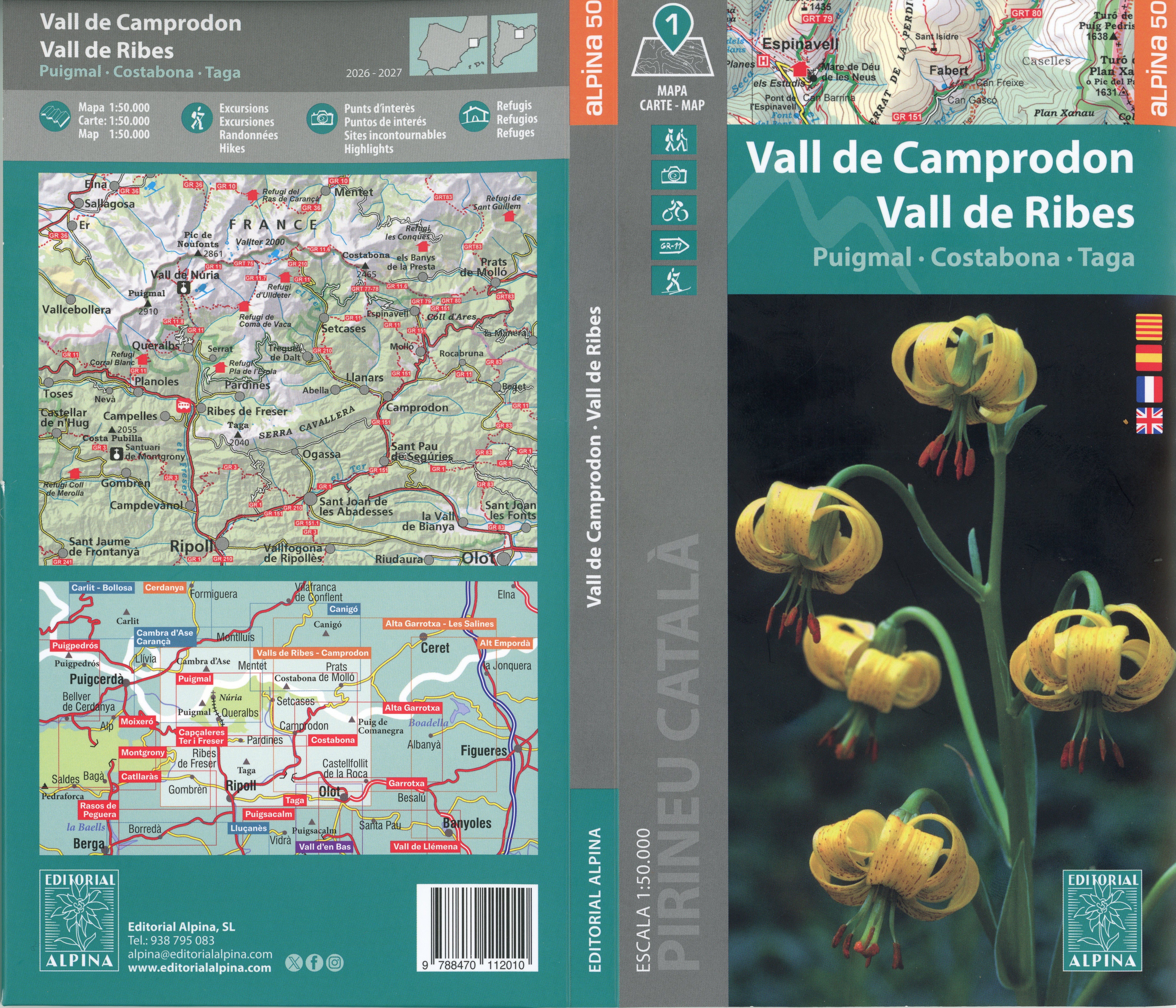 Vall de Camprodon : Vall de Ribes : Puigmal · Costabona · Taga - Portada