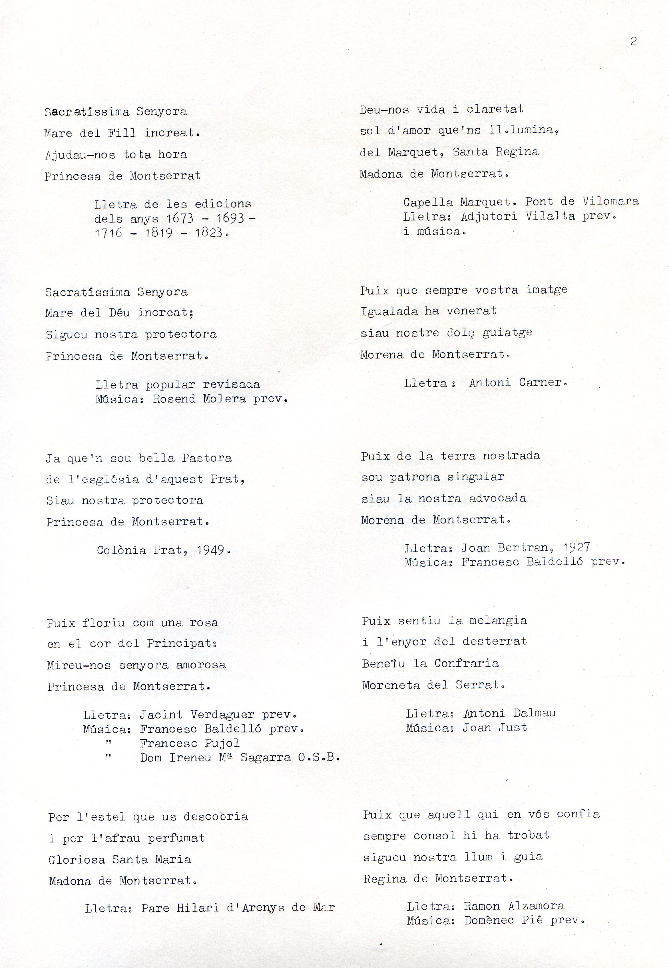 Vetllada poètica i musical en lloança de la Mare de Déu de Montserrat : Divendres dia 26 d'abril de 1974 - Miniatura 2
