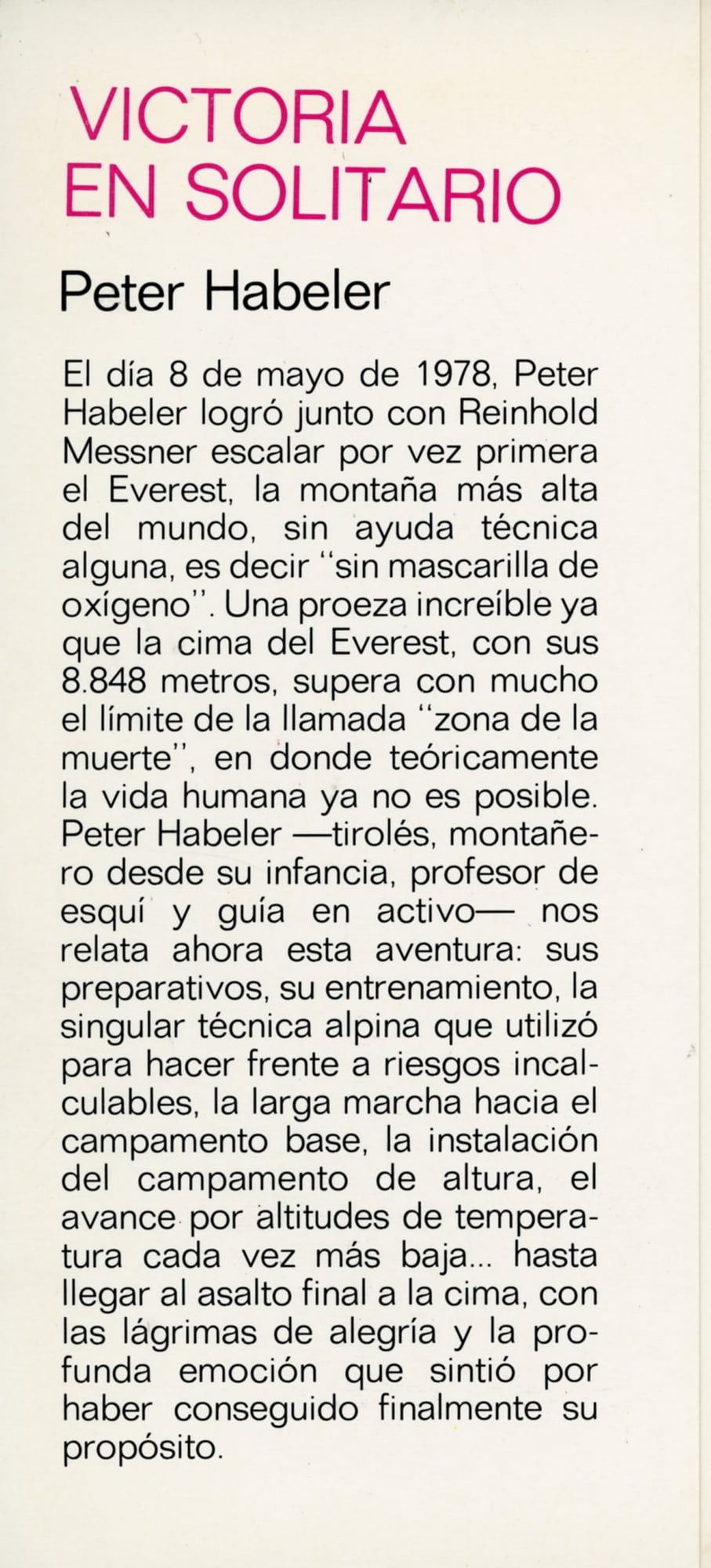 Victoria en solitario Everest 1978 - Miniatura 3
