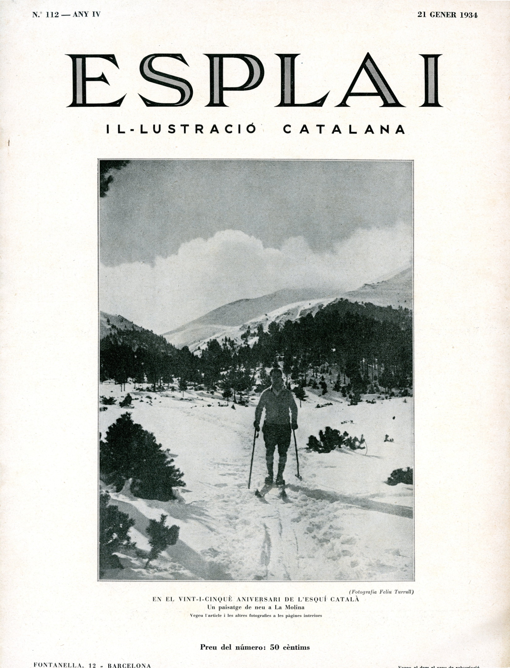 En el vint-i-cinquè aniversari de l'esquí català : Un paisatge de neu a La Molina - Portada