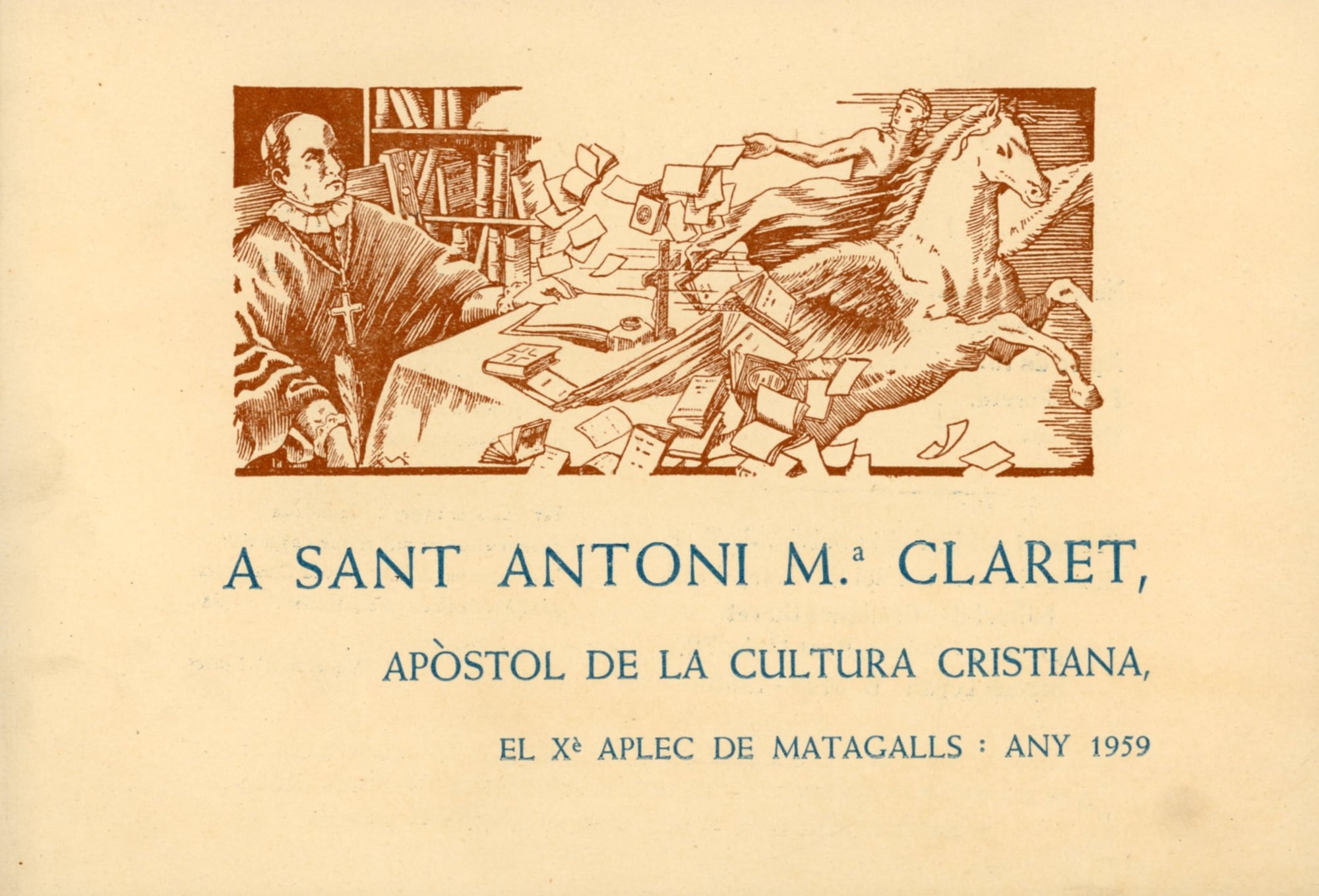 Xè Aplec de Matagalls : Any 1959 : A sant Antoni M.ª Claret, apòstol de la cultura cristiana - Portada
