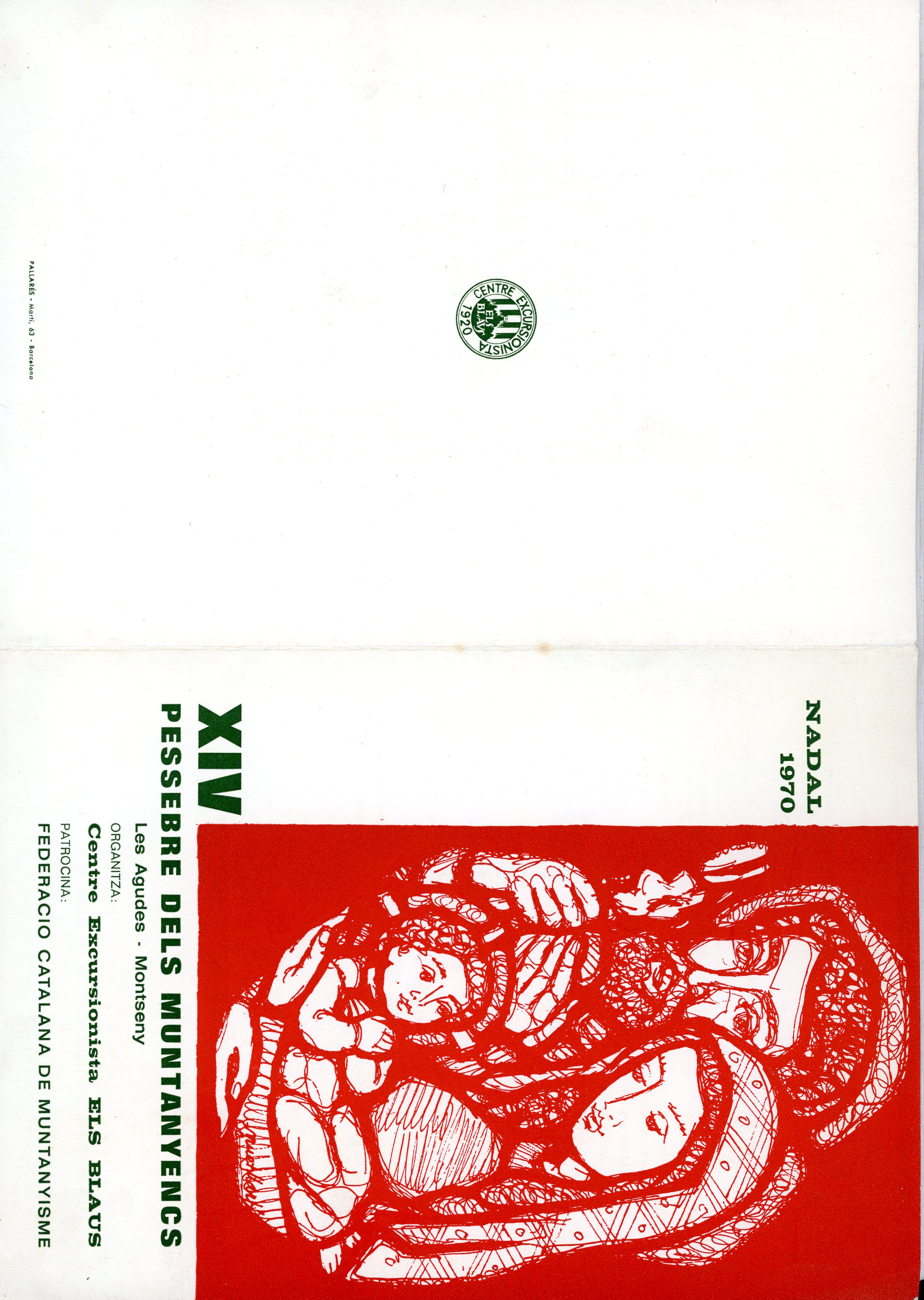 XIV Pessebre dels Muntanyencs : Les Agudes - Montseny : Nadal 1970 - Portada