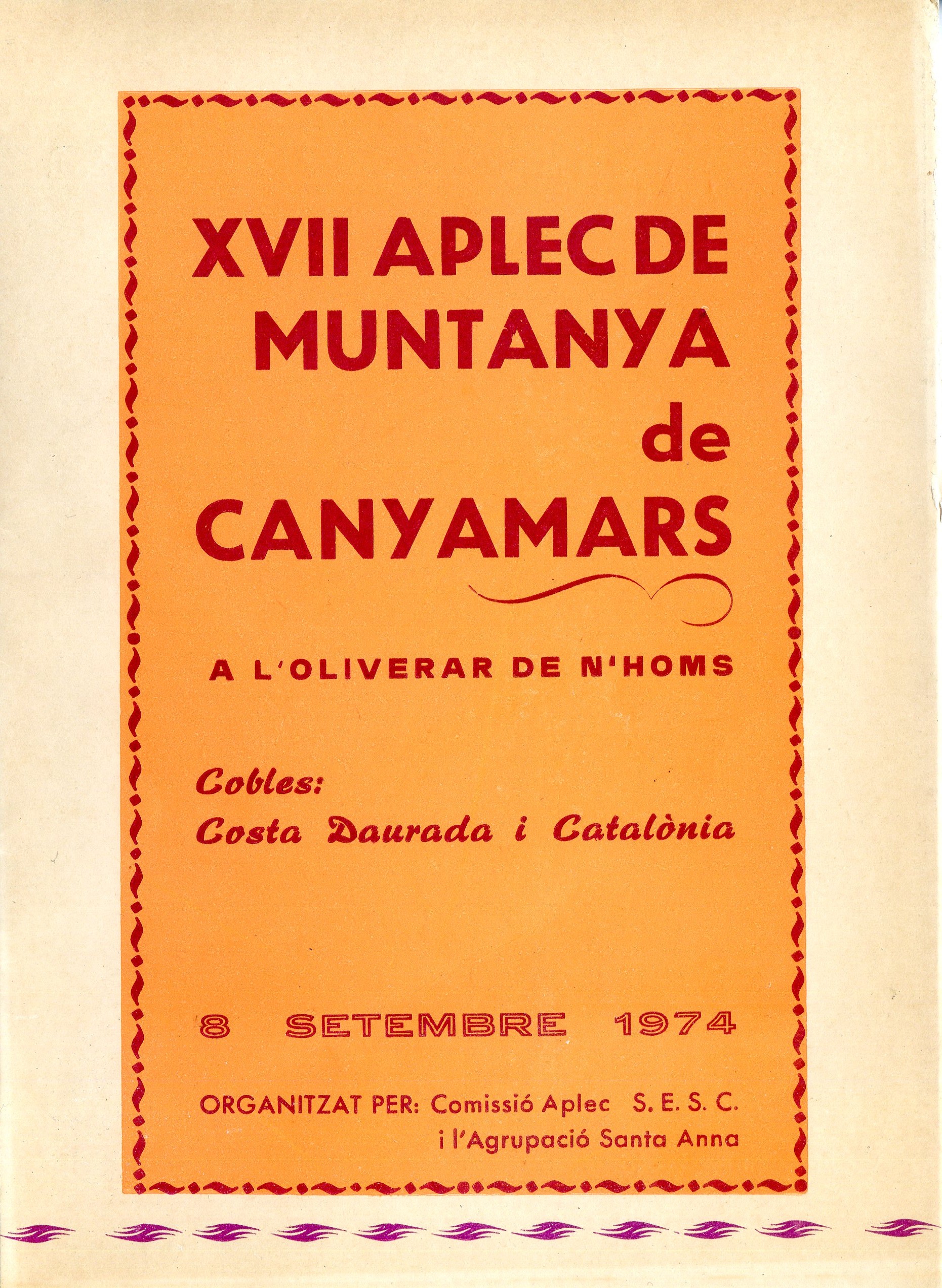 XVII Aplec de Muntanya Canyamars - Portada