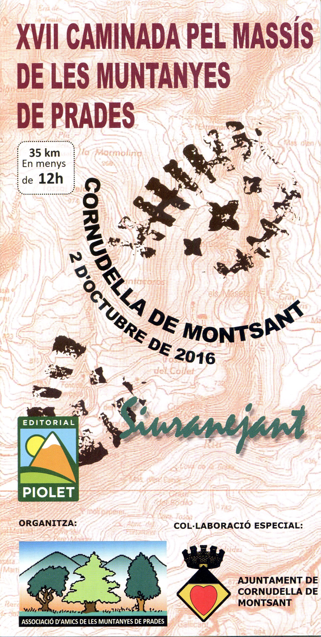 XVII Caminada pel Massís de les Muntanyes de Prades : Cornudella de Montsant : 2 d'octubre de 2016 - Portada