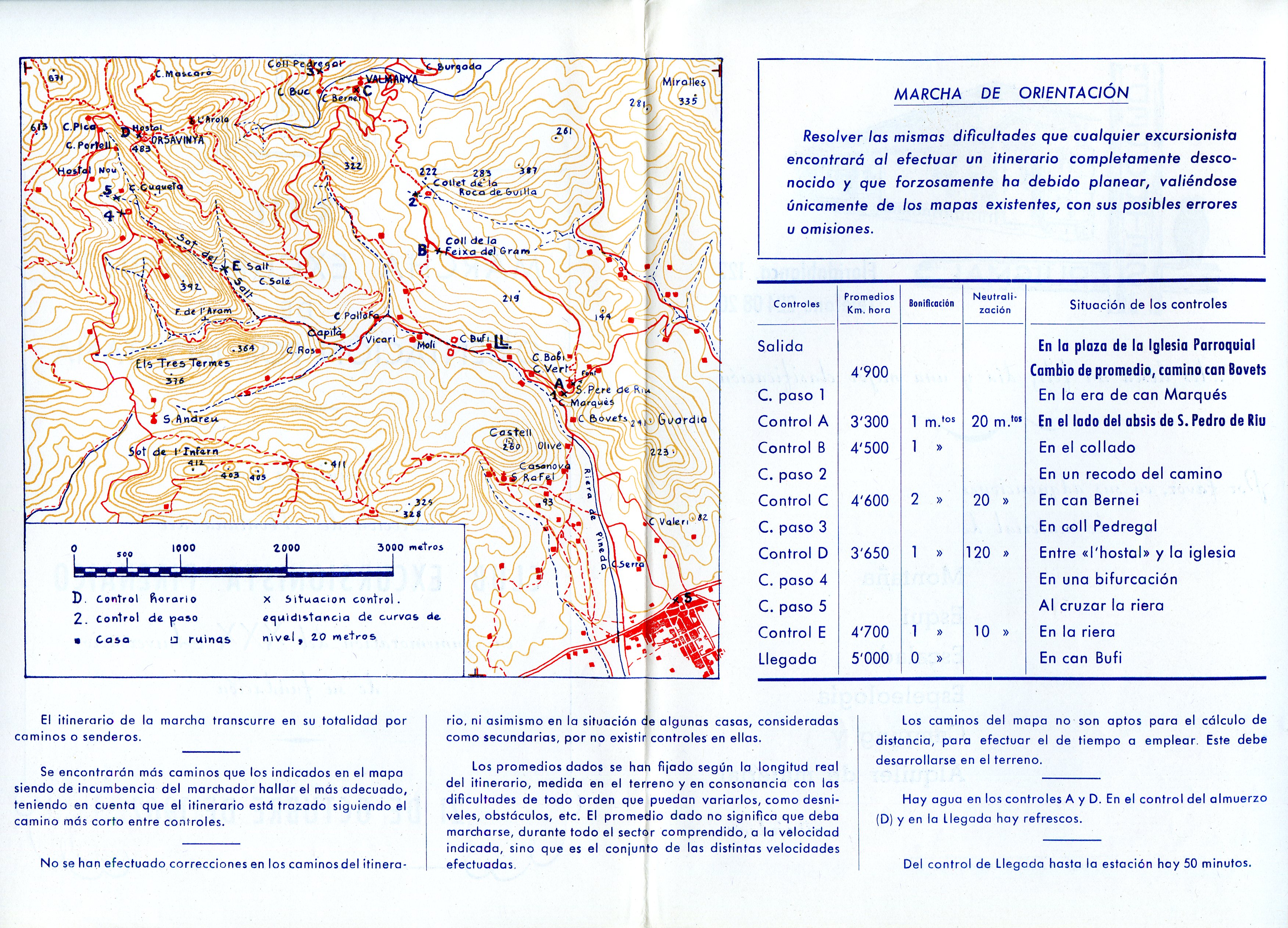 XVII Marcha Excursionista de Orientación por Montaña : Organizada por la Sección de Montaña del Club Excursionista Pirenaico en conmemoración del XXX Aniversario de su fundación : 21 de octubre de 1962 - Miniatura 2