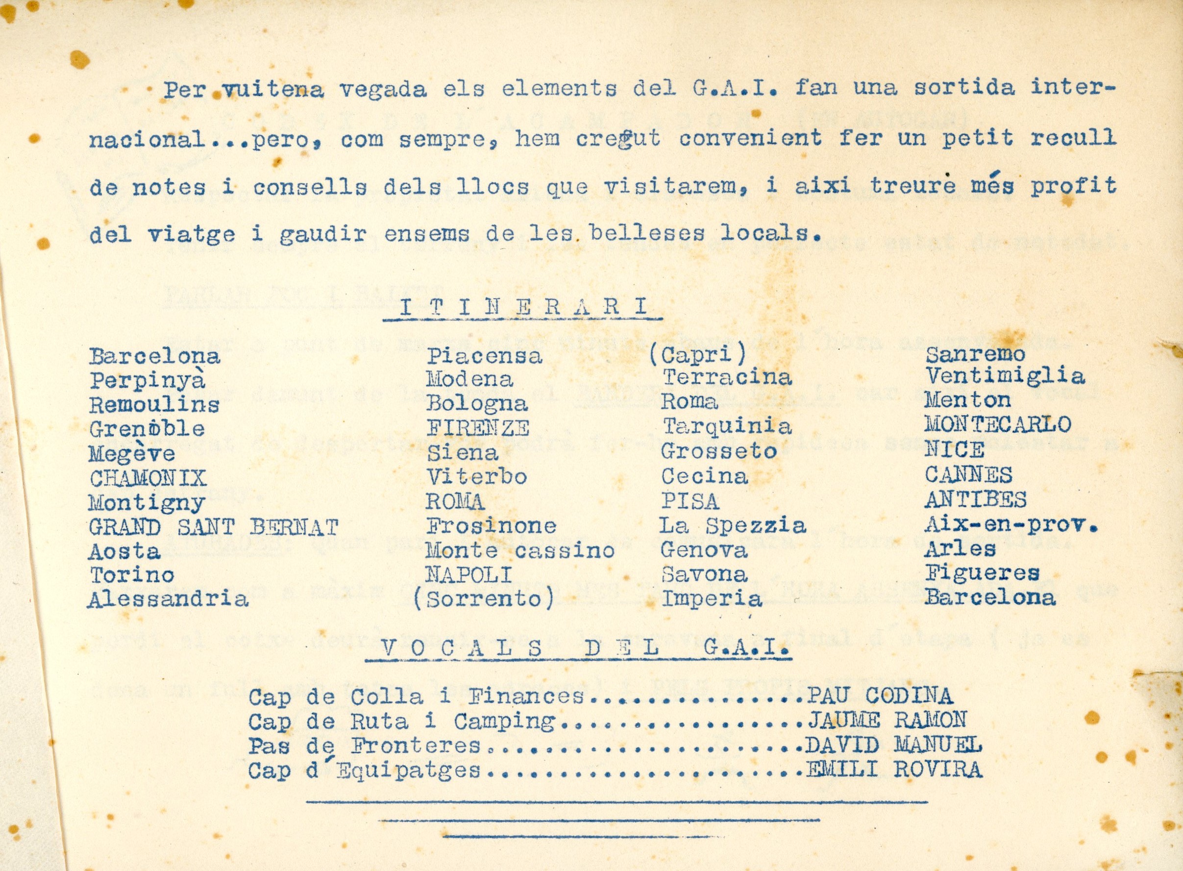XXII Rallye-Congrés Internacional de Camping : "Monte Antenne" Roma (Italia) : Del 29 de juliol al 6 d'agost de 1961 - Miniatura 2