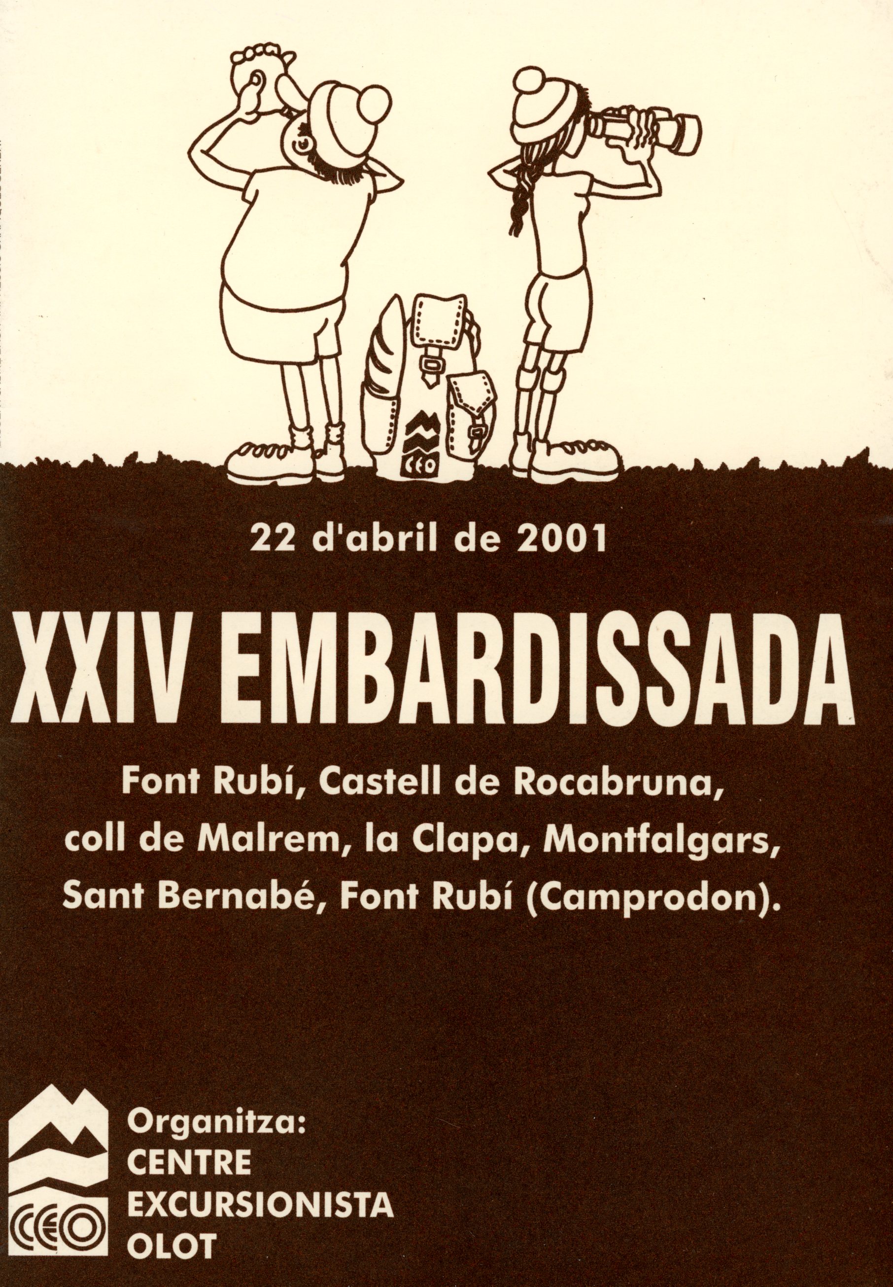 XXIV Embardissada : Font Rubí, Castell de Rocabruna, coll de Malrem, la Clapa, Montfalgars, Sant Bernabé, Font Rubí (Camprodon) : 22 d'abril de 2001 - Portada