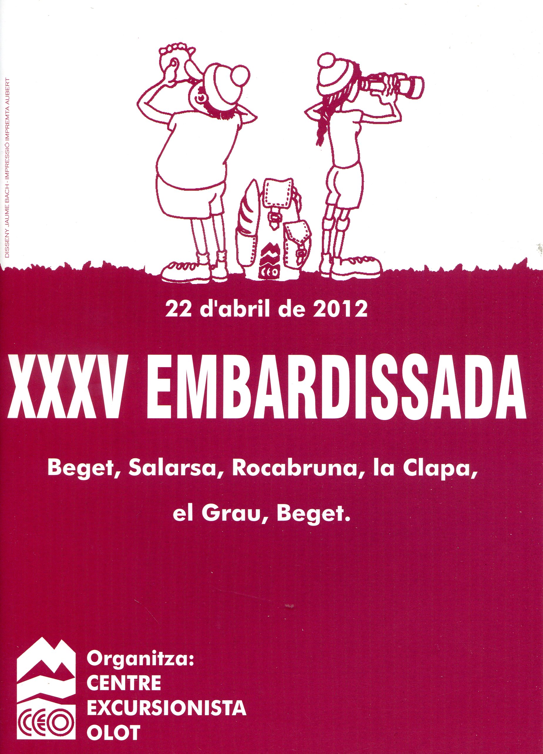 XXXV Embardissada : Beget, Salarsa, Rocabruna, la Clapa, el Grau, Beget : 22 d'abril de 2012 - Portada