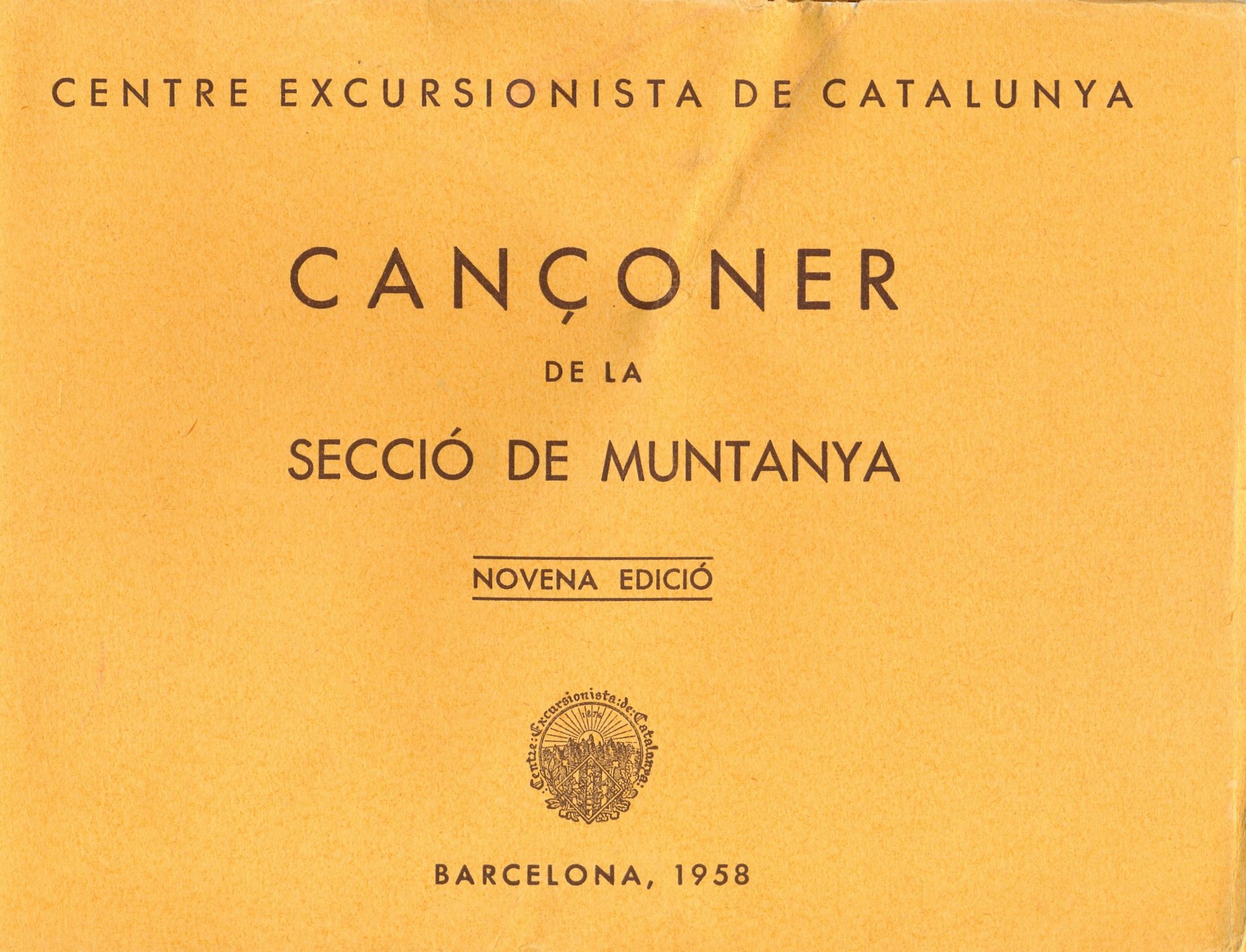 Cançoner de la Secció de Muntanya - Portada