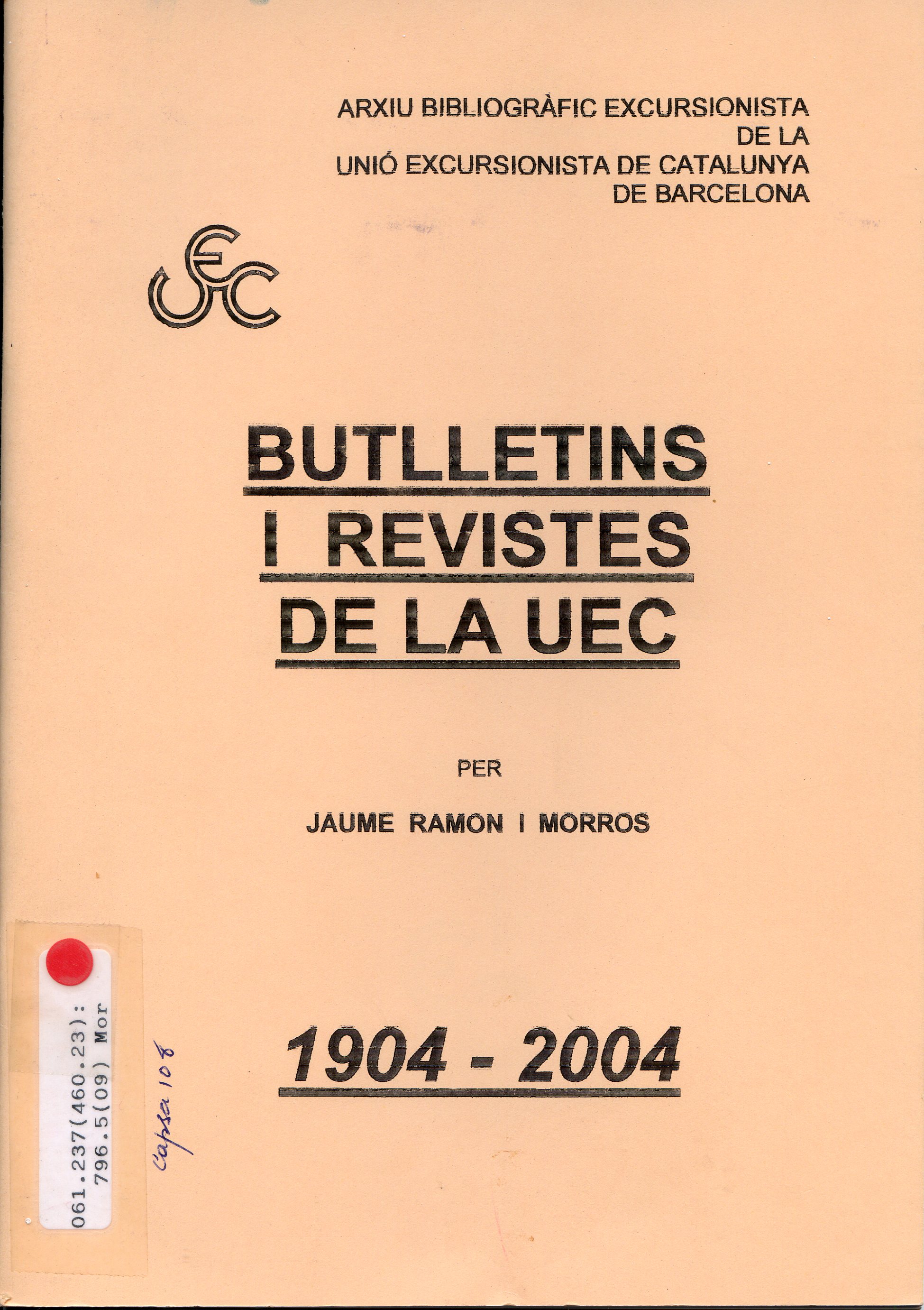 Butlletins i Revistes de la UEC - Portada