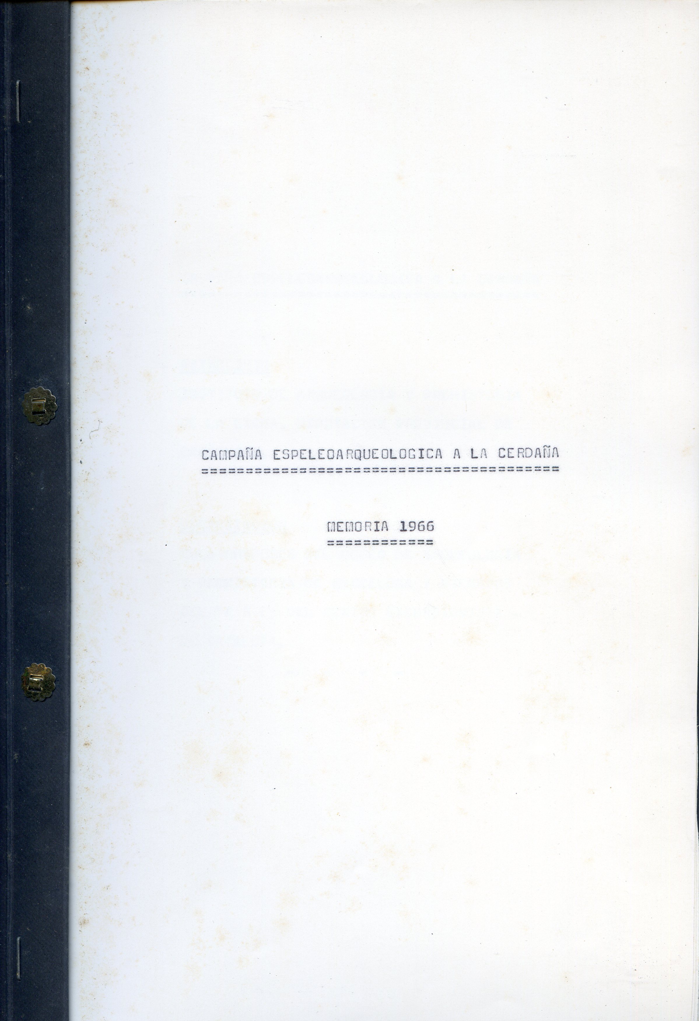 Campaña espeleoarqueologica a la Cerdaña - Portada