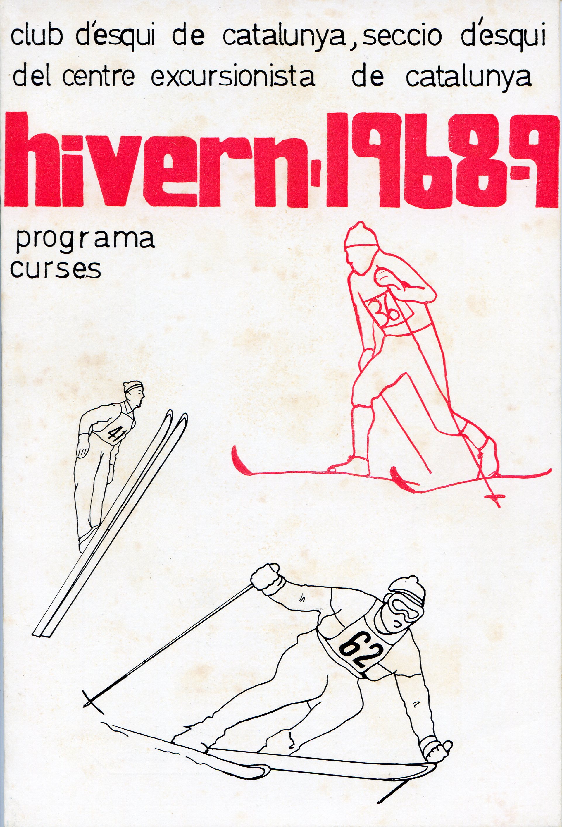 Hivern-1968-9 : programa curses : club d'esquí de catalunya, secció d'esquí del centre excursionista de catalunya - Portada