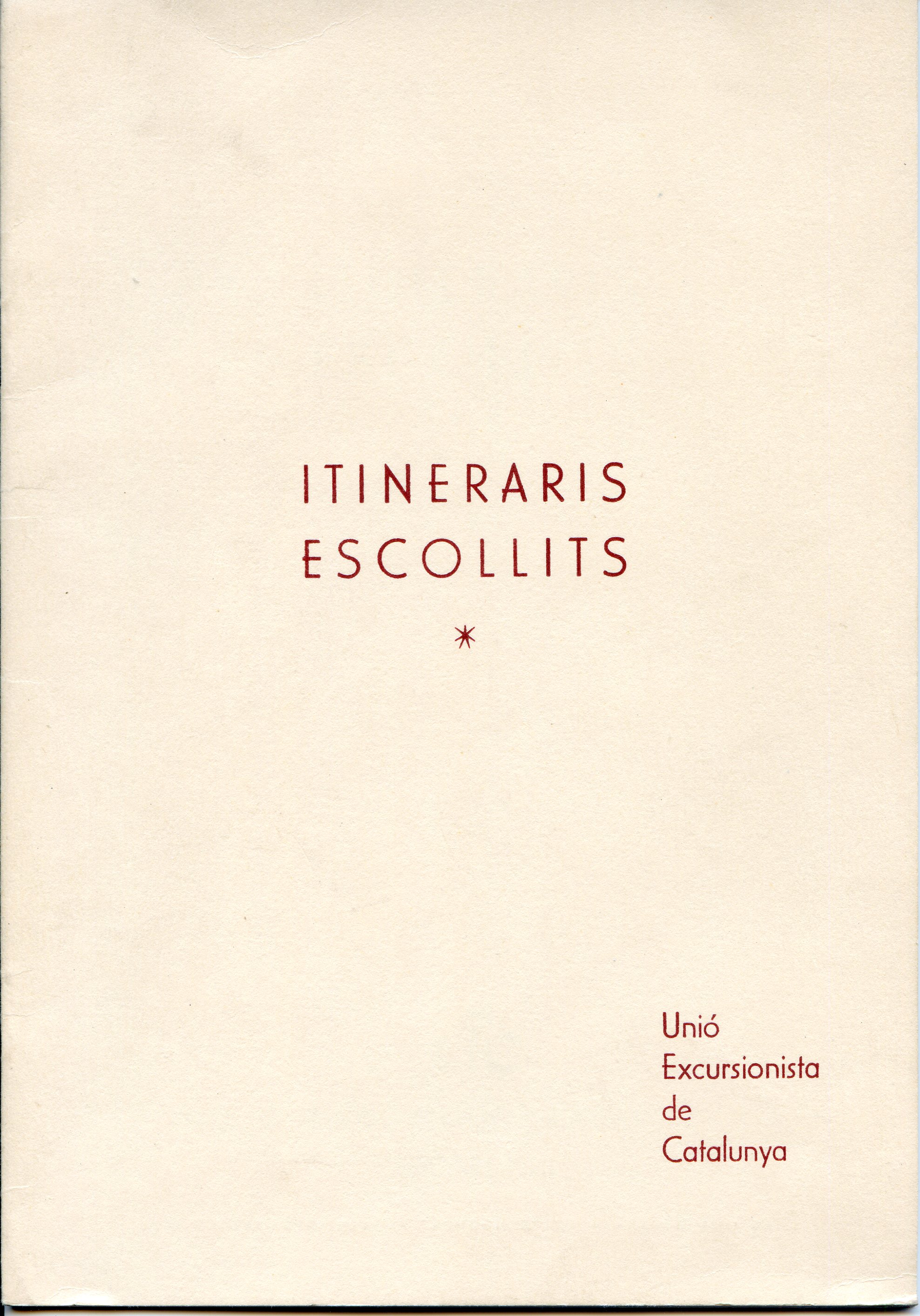 Itineraris escollits I - Portada