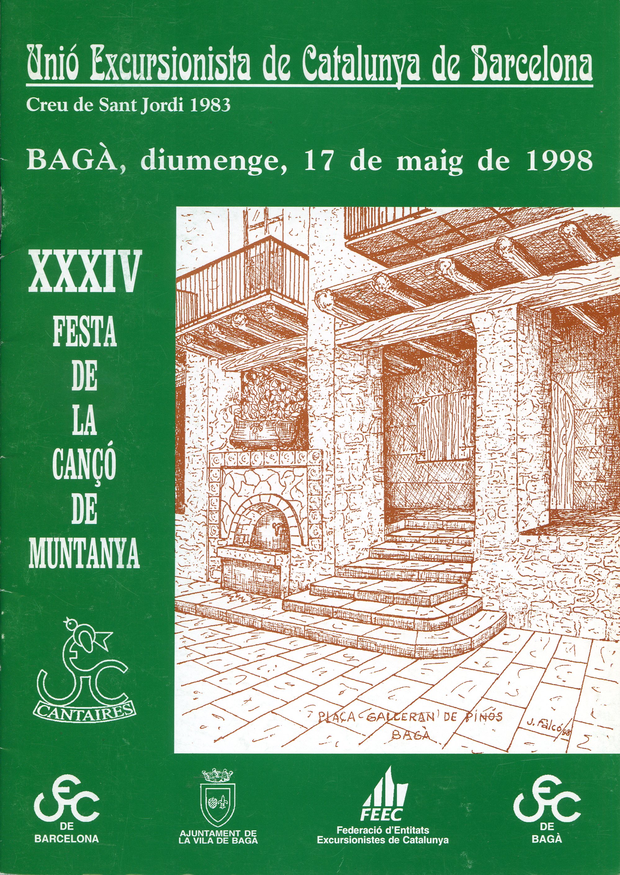 XXXIV Festa de la cançó de muntanya : Bagà, diumenge, 17 de maig de 1998 - Portada