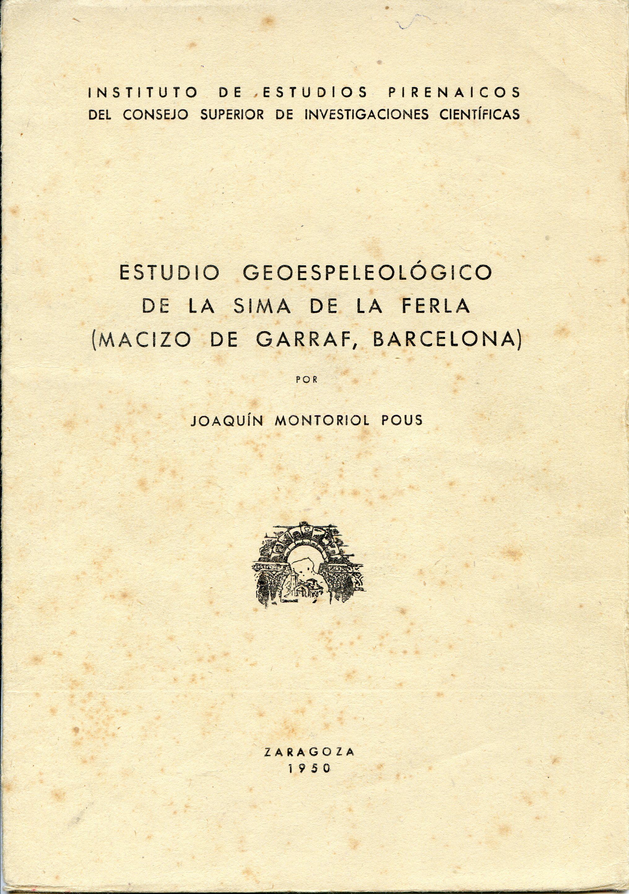 Estudio geoespeleológico de la sima de la ferla (Macizo de Garraf, Barcelona) - Portada