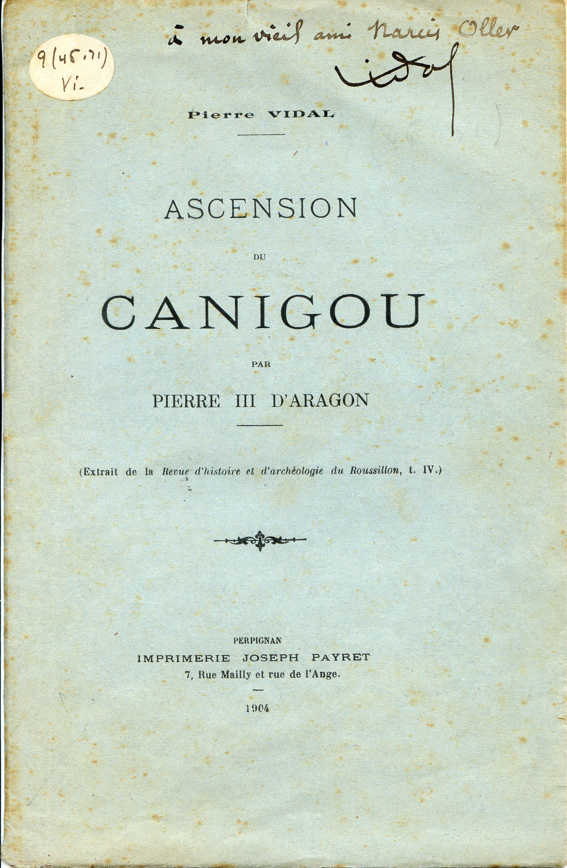 Ascension du Canigou per Pierre III d'Aragon - Portada