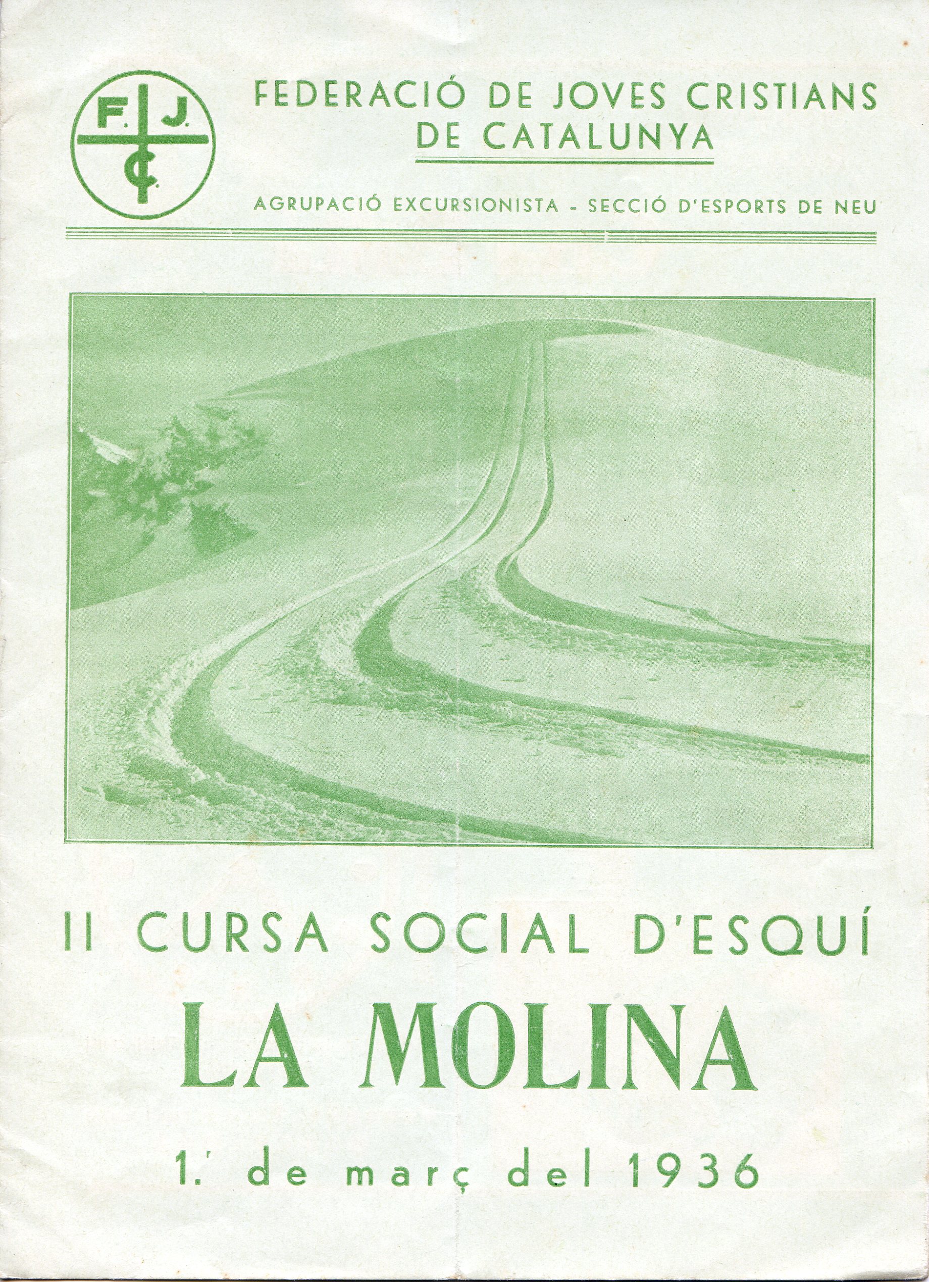 II Cursa social d'esquí : La Molina : 1r. de març del 1936 - Portada