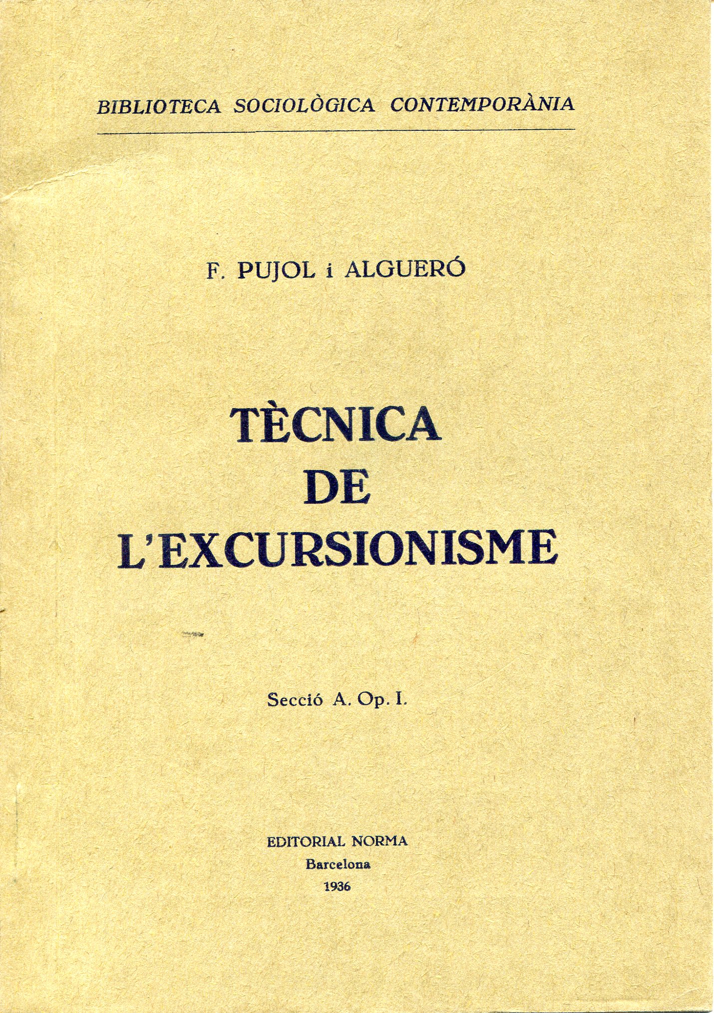 Tècnica de l'excursionisme - Portada