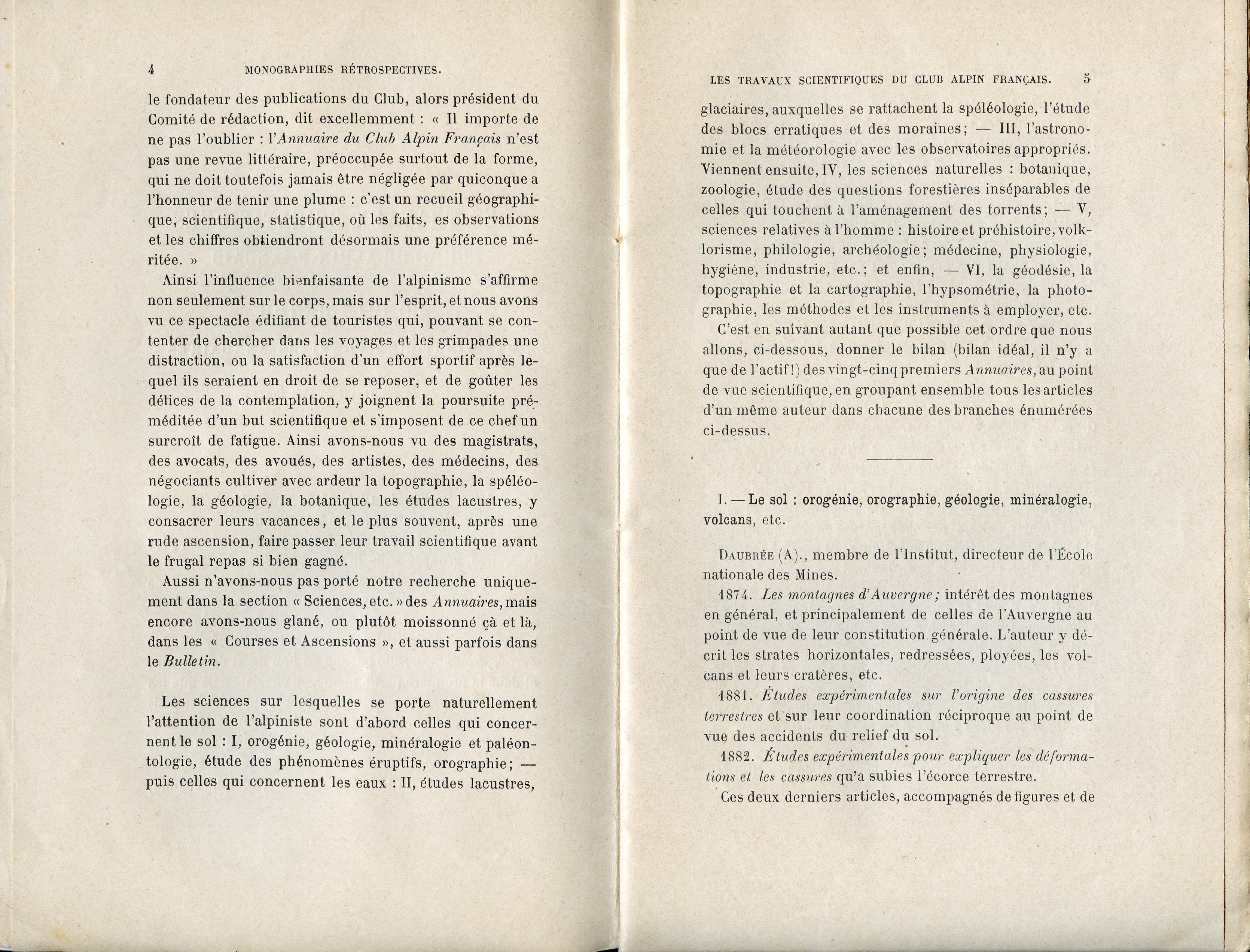 Travaux Scientifiques du Club Alpin Français, Les : Compte-rendu des vingt-cinq premiers annuaires - Portada