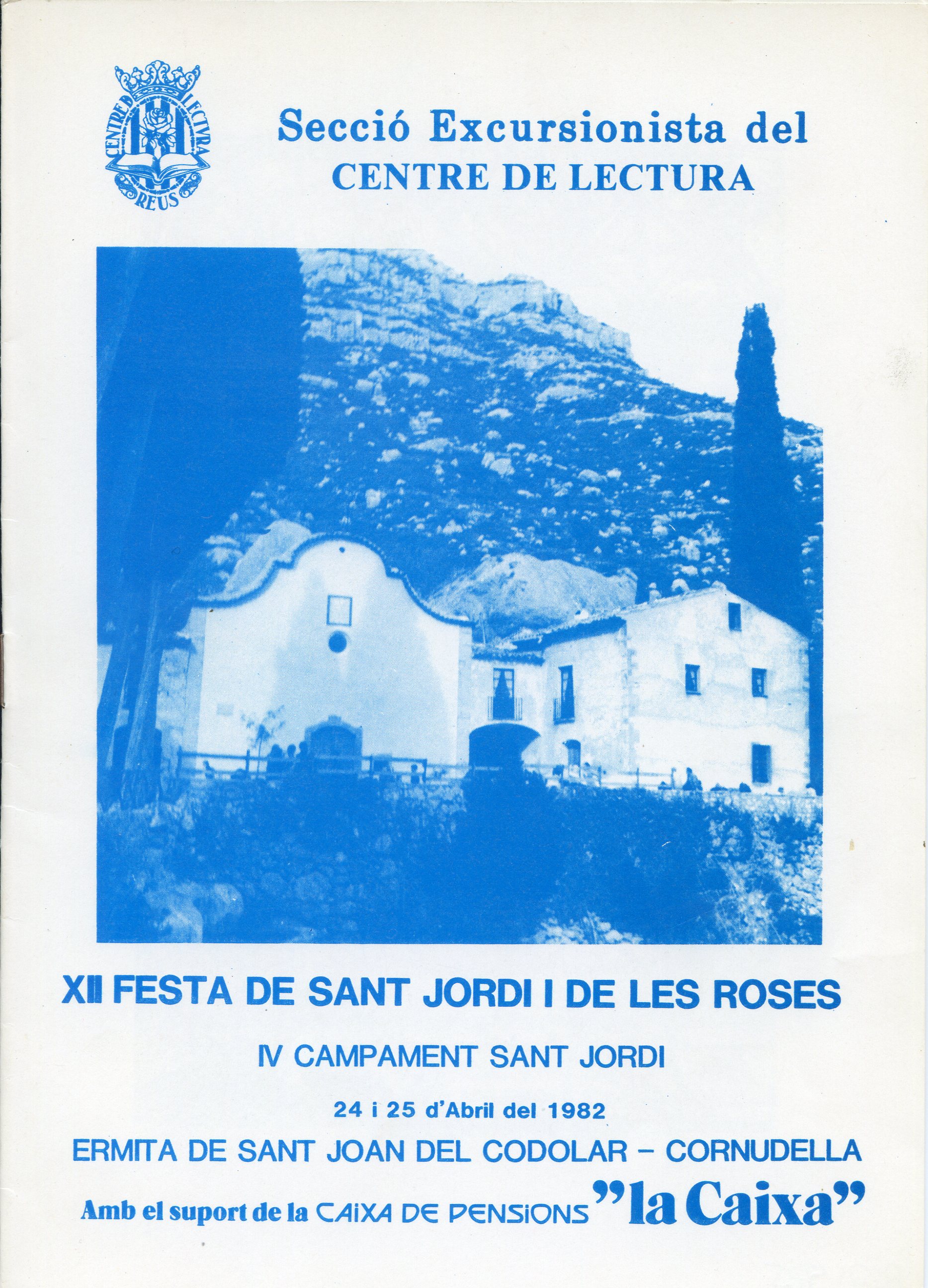 XII Festa de Sant Jordi i de les roses : IV Campament Sant Jordi : 24 i 25 d'Abril del 1982 : Ermita de Sant Joan del Codolar - Cornudella - Portada