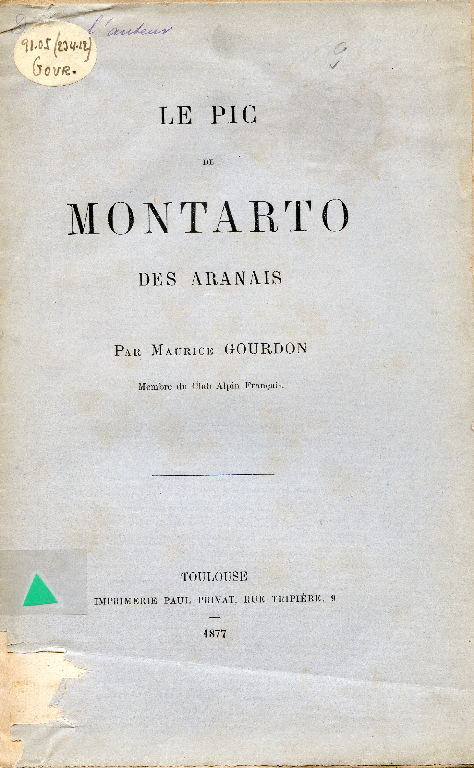 Pic de Motarto des Aranais, Le - Portada