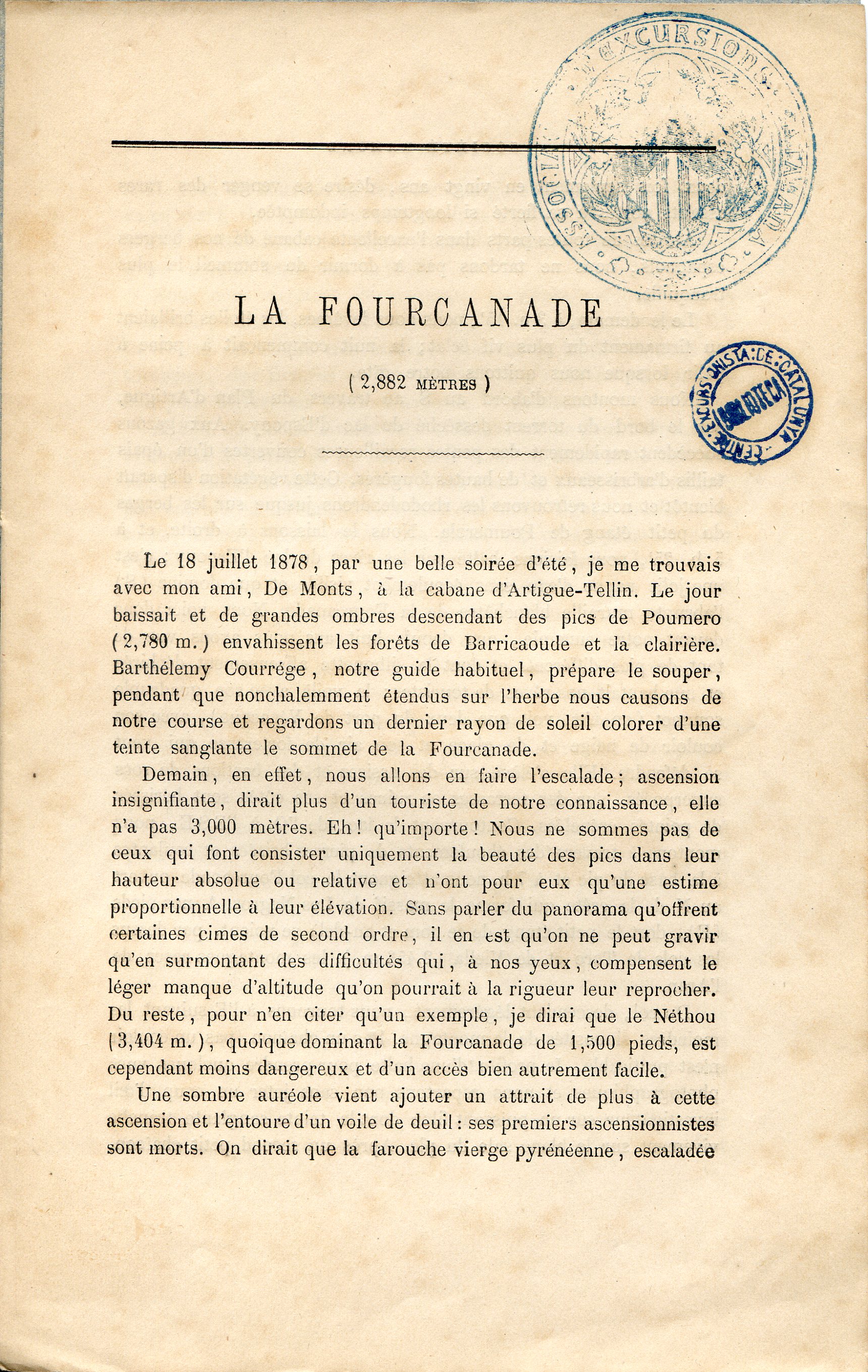 Fourcanade, La ( 2,882 mètres ) - Portada