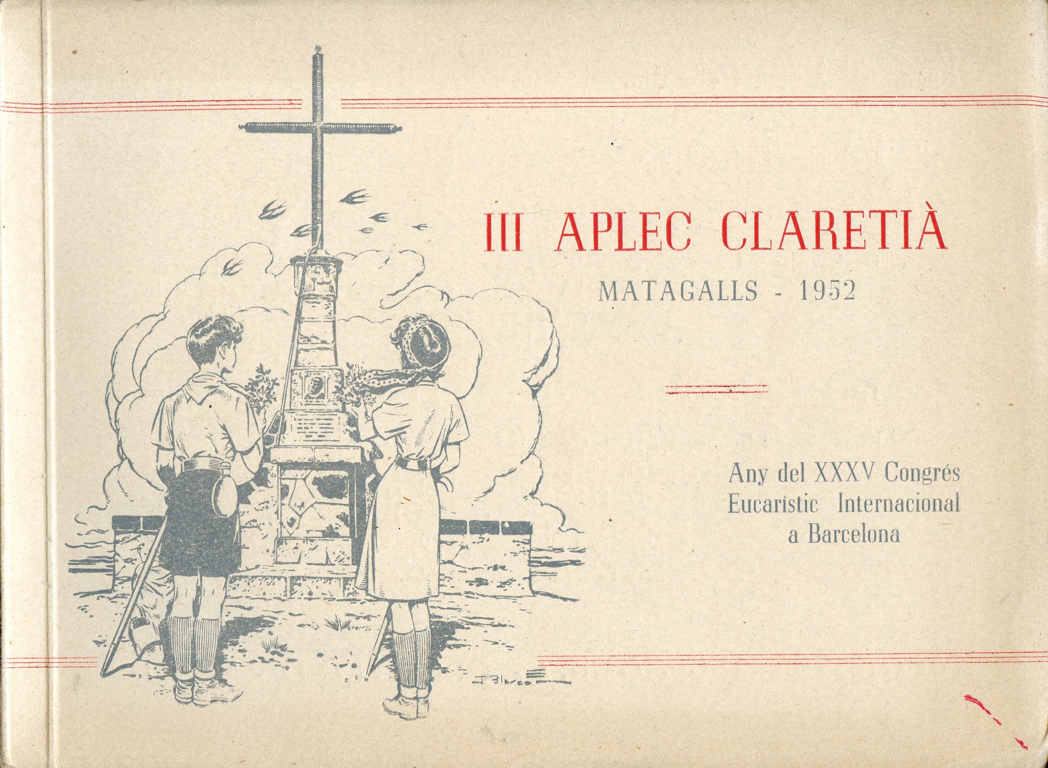 III Aplec claretià : Matagalls - 1952 : Any del XXXV Congrés Eucarístic Internacional a Barcelona - Portada