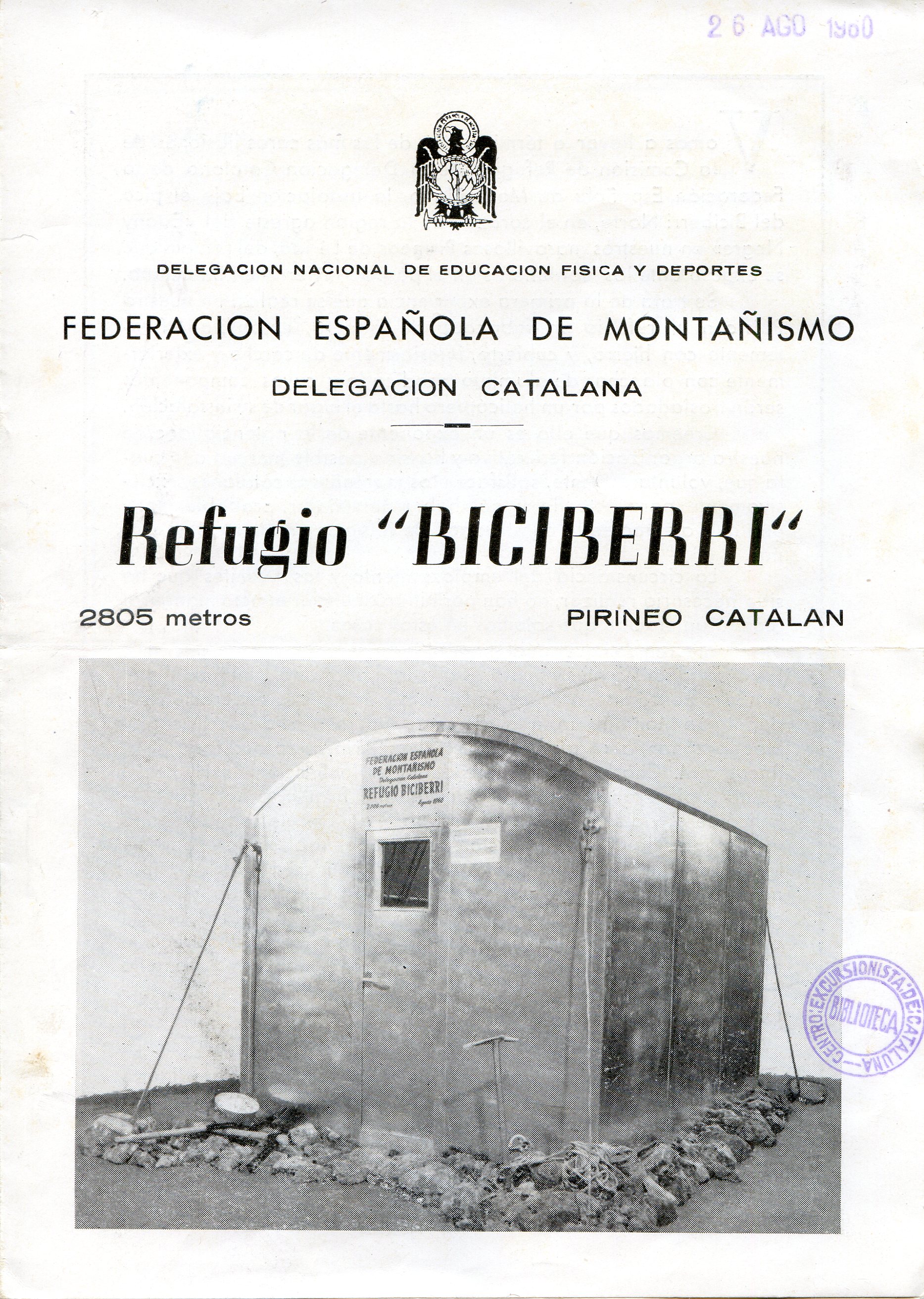 Refugio "Beciberri" : 2805 metros : Pirineo Catalán - Portada