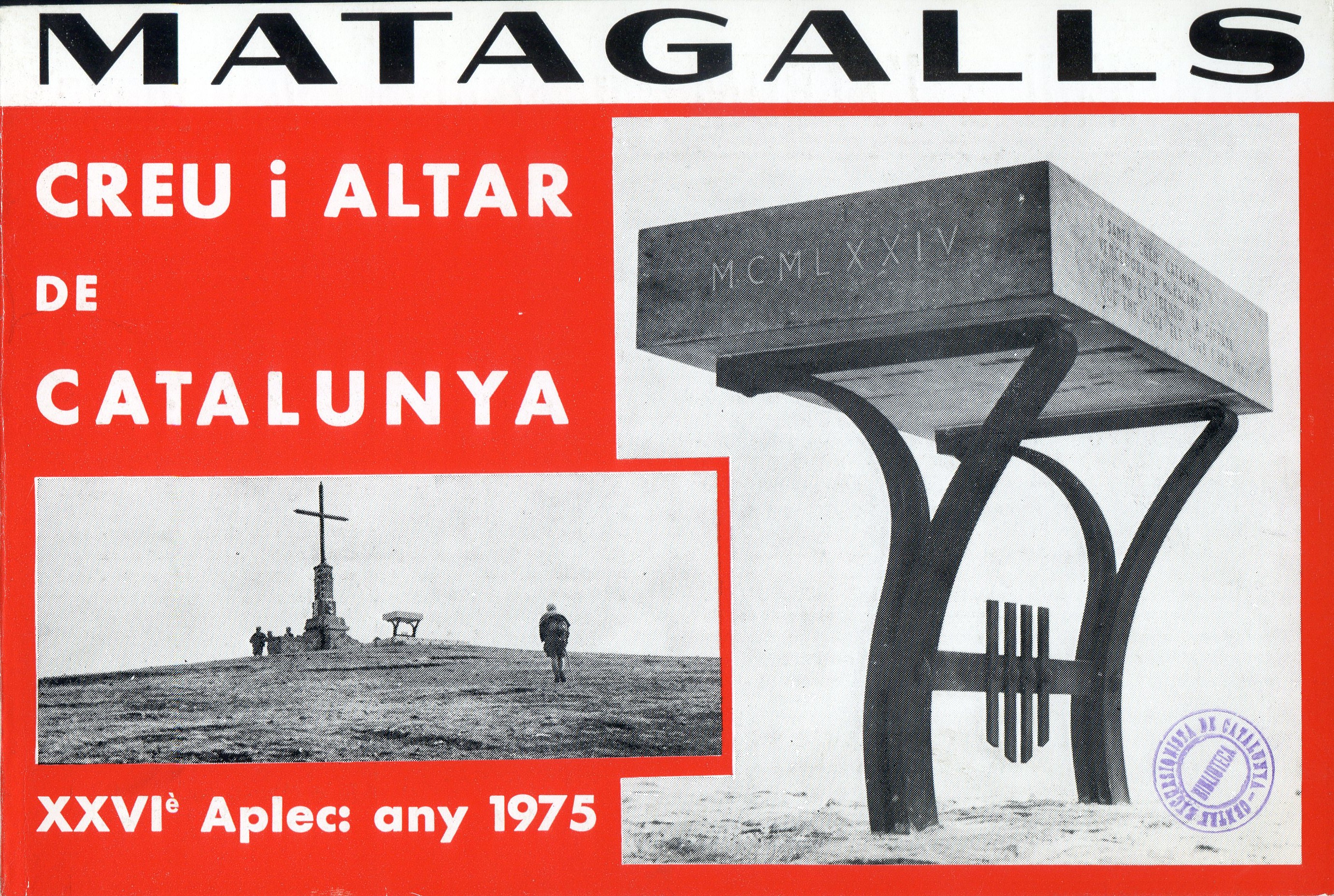XXVIè Aplec: any 1975 : Matagalls creu i altar de Catalunya - Portada